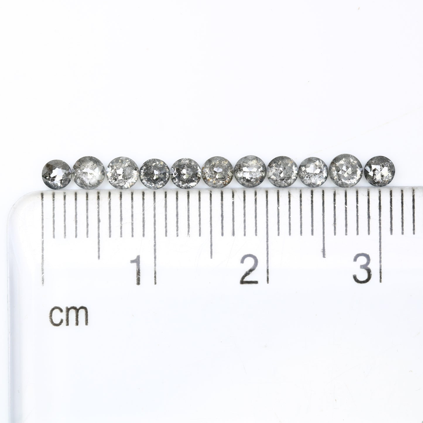 1.24 CT Round Rose Cut Salt And Pepper 2.70 to 2.90 MM Diamond For Engagement Ring - JayKrishna Diamond