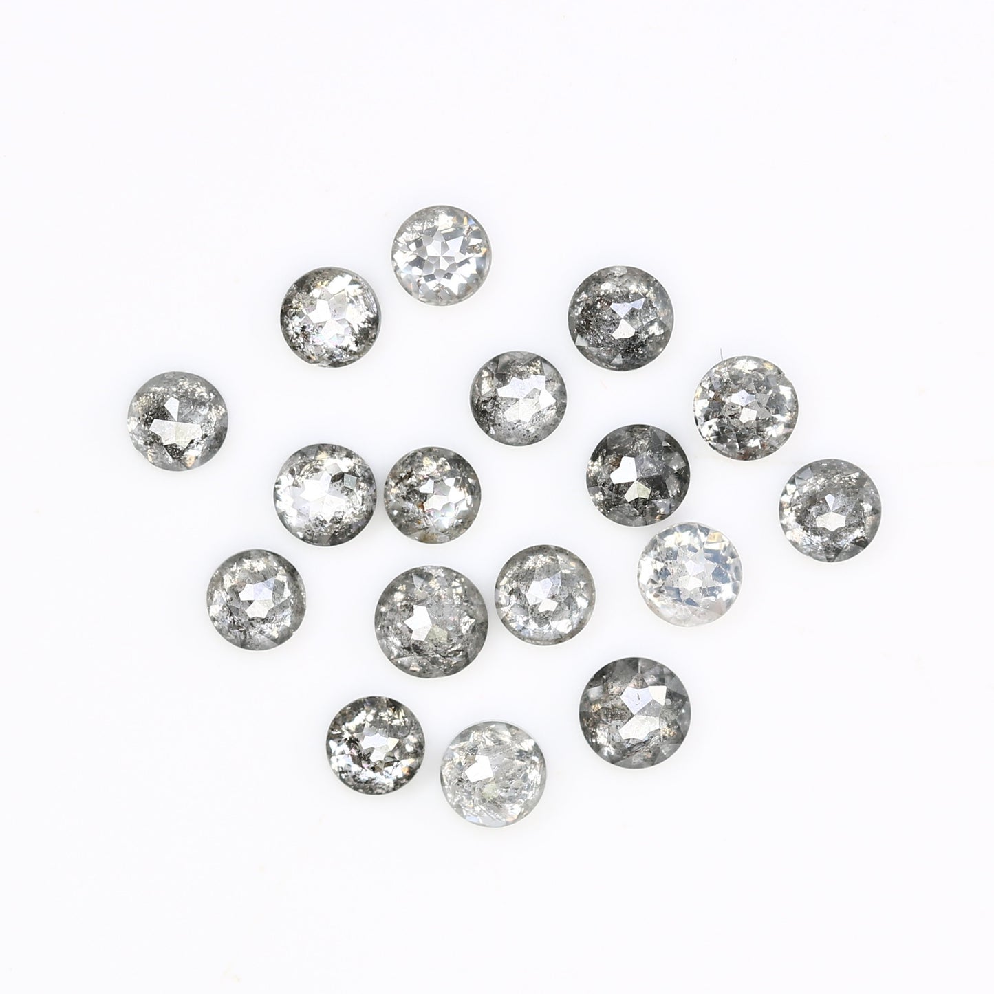 1.18 CT Natural Salt And Pepper Round Rose Cut Diamond For Engagement Ring - JayKrishna Diamond