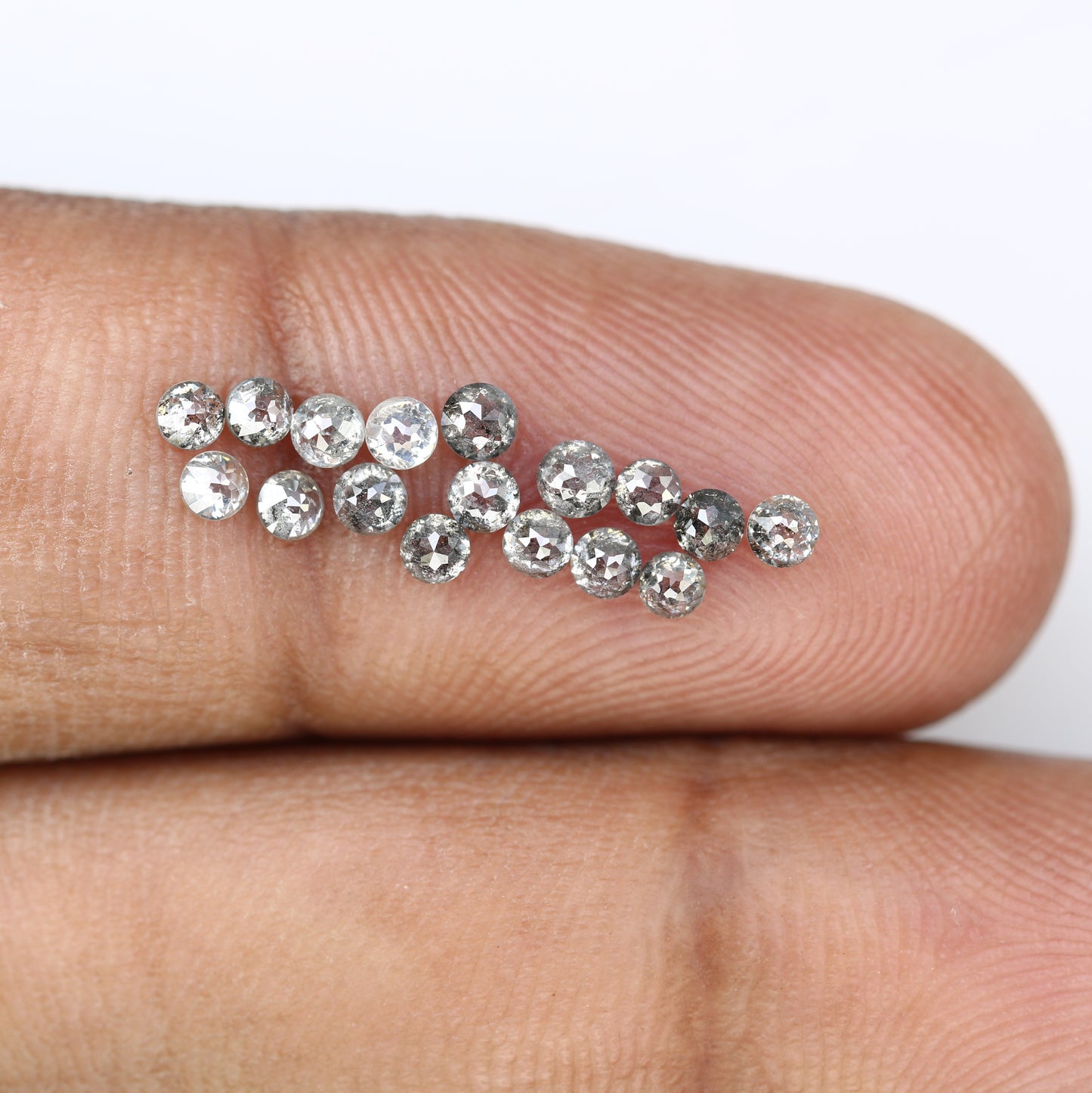 1.18 CT Natural Salt And Pepper Round Rose Cut Diamond For Engagement Ring - JayKrishna Diamond