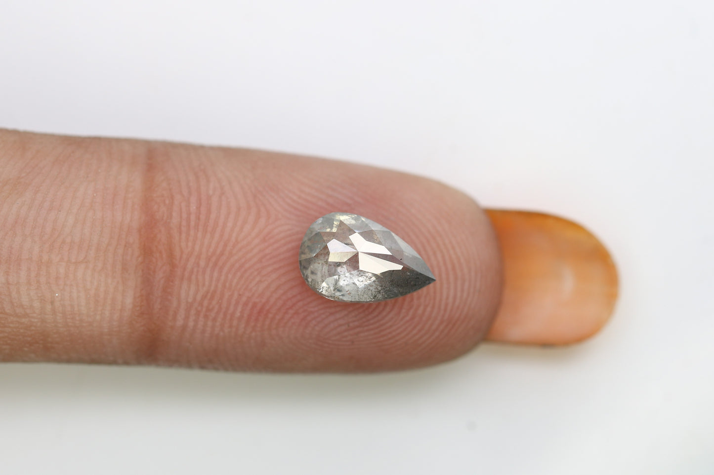 1.31 CT Pear Shape Salt And Pepper Loose Diamond For Engagement Ring - JayKrishna Diamond