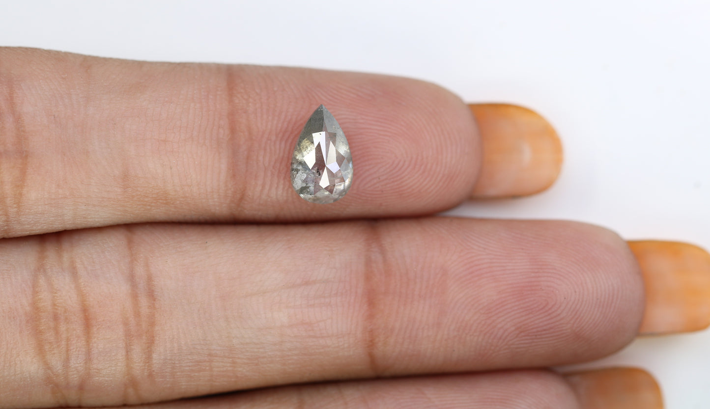 1.31 CT Pear Shape Salt And Pepper Loose Diamond For Engagement Ring - JayKrishna Diamond