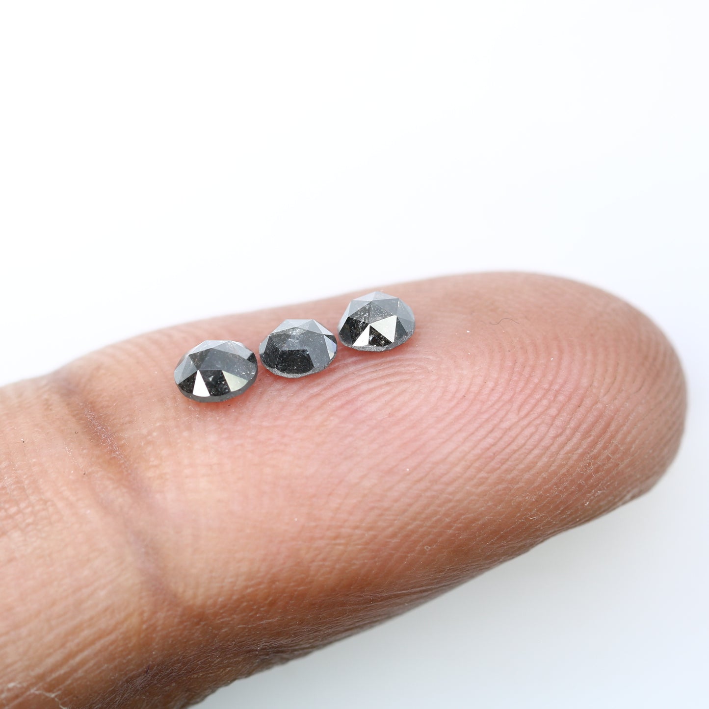 0.69 CT Loose Rose Cut Natural Salt And Pepper Round Diamond For Engagement Ring - JayKrishna Diamond