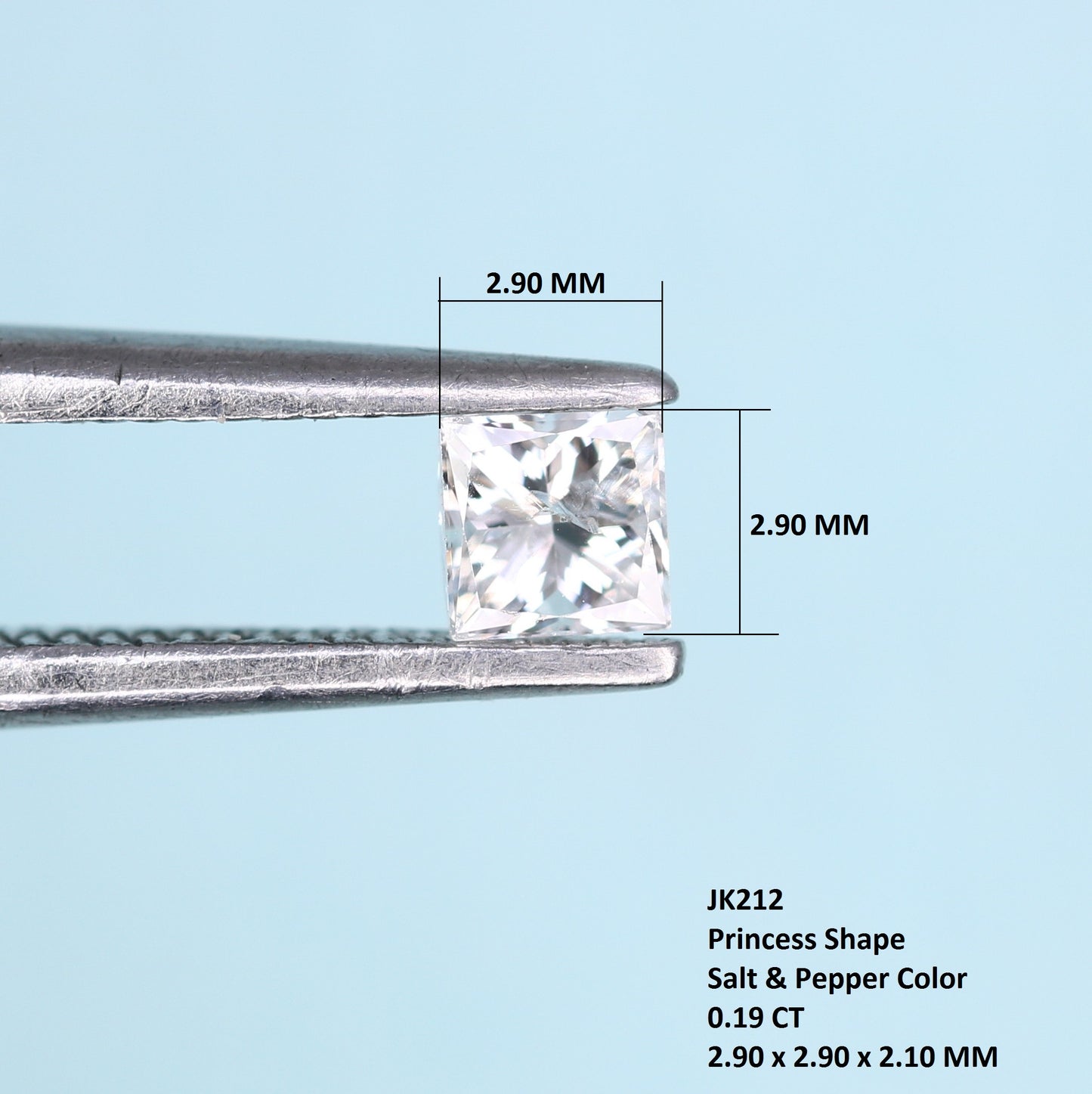 0.19 CT Salt and Pepper Princess Cut Diamond – Ideal for Engagement Rings, Necklaces, Promise Rings, Earrings & Anniversary Bracelet Gifts - JayKrishna Diamond