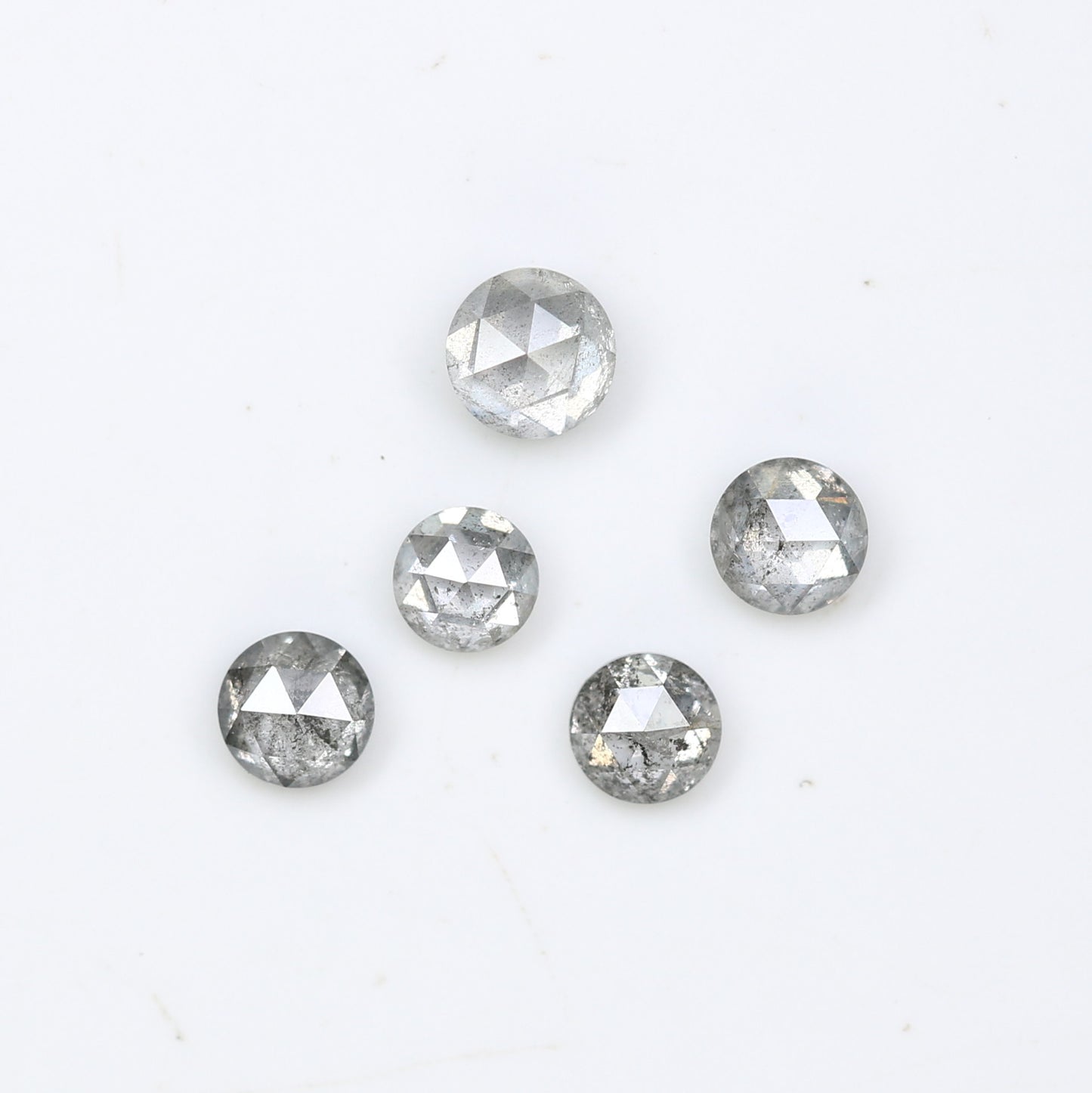0.64 CT Natural Round Salt and Pepper Loose Rose Cut Diamond for a Stunning Engagement Ring: Unique Gemstone Jewelry Piece - JayKrishna Diamond