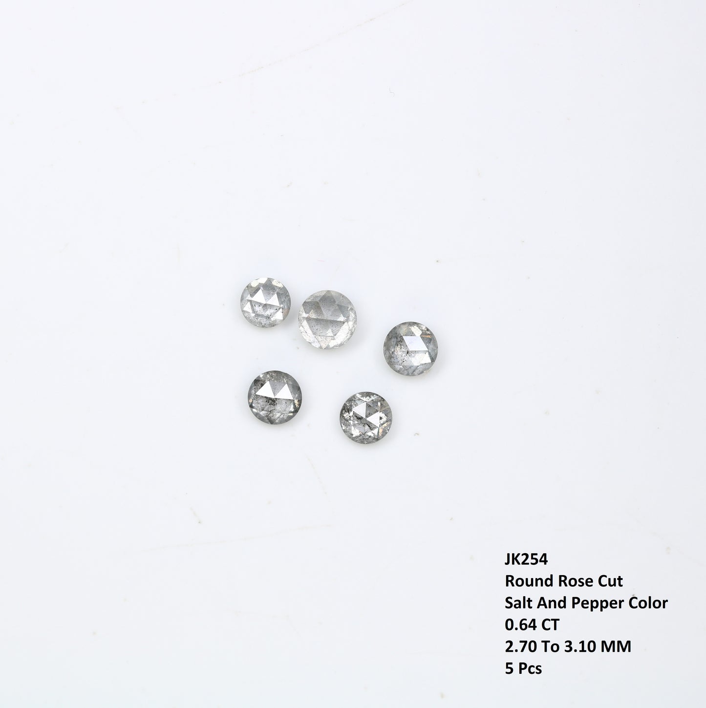 0.64 CT Natural Round Salt and Pepper Loose Rose Cut Diamond for a Stunning Engagement Ring: Unique Gemstone Jewelry Piece - JayKrishna Diamond
