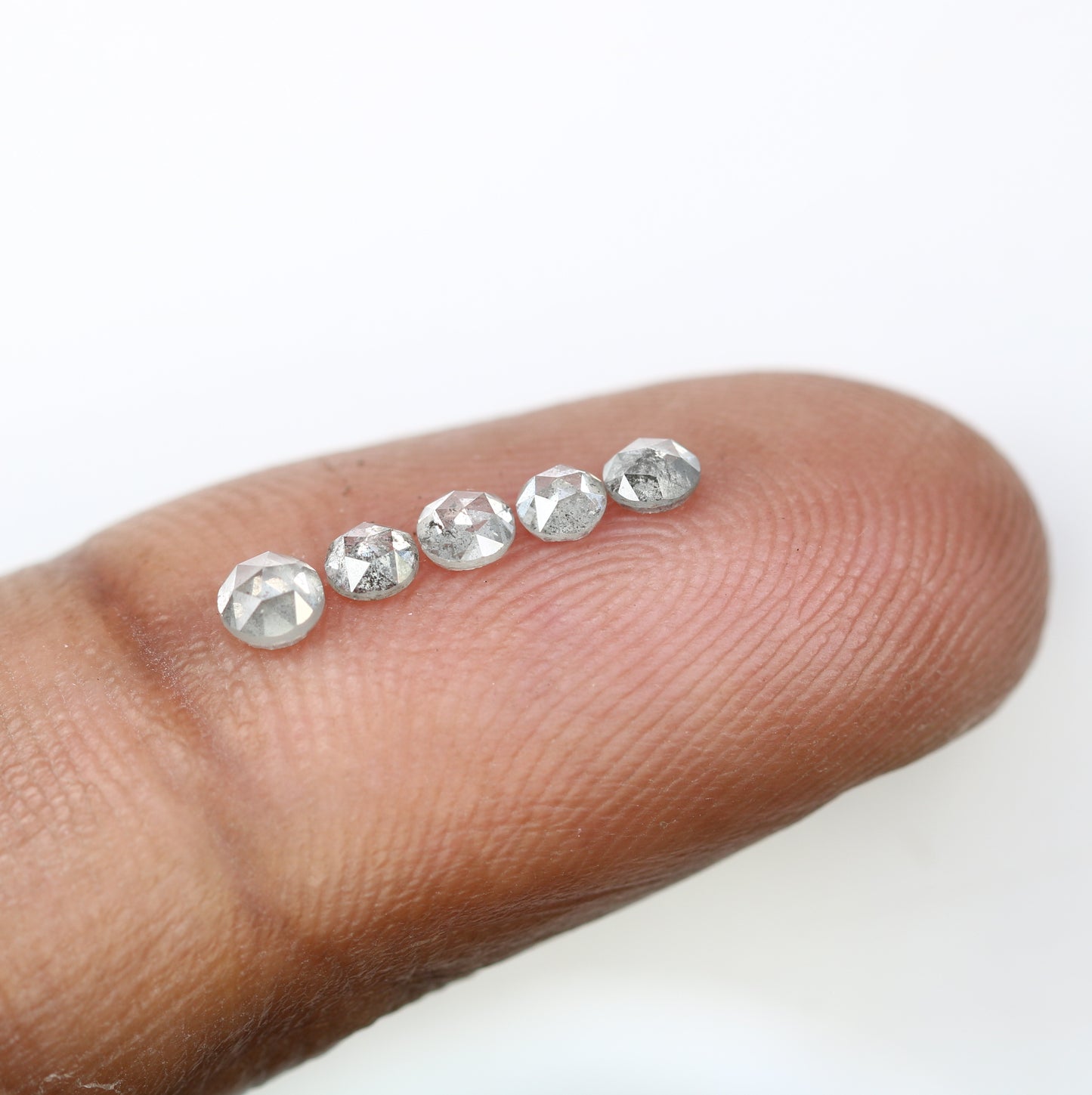0.64 CT Natural Round Salt and Pepper Loose Rose Cut Diamond for a Stunning Engagement Ring: Unique Gemstone Jewelry Piece - JayKrishna Diamond