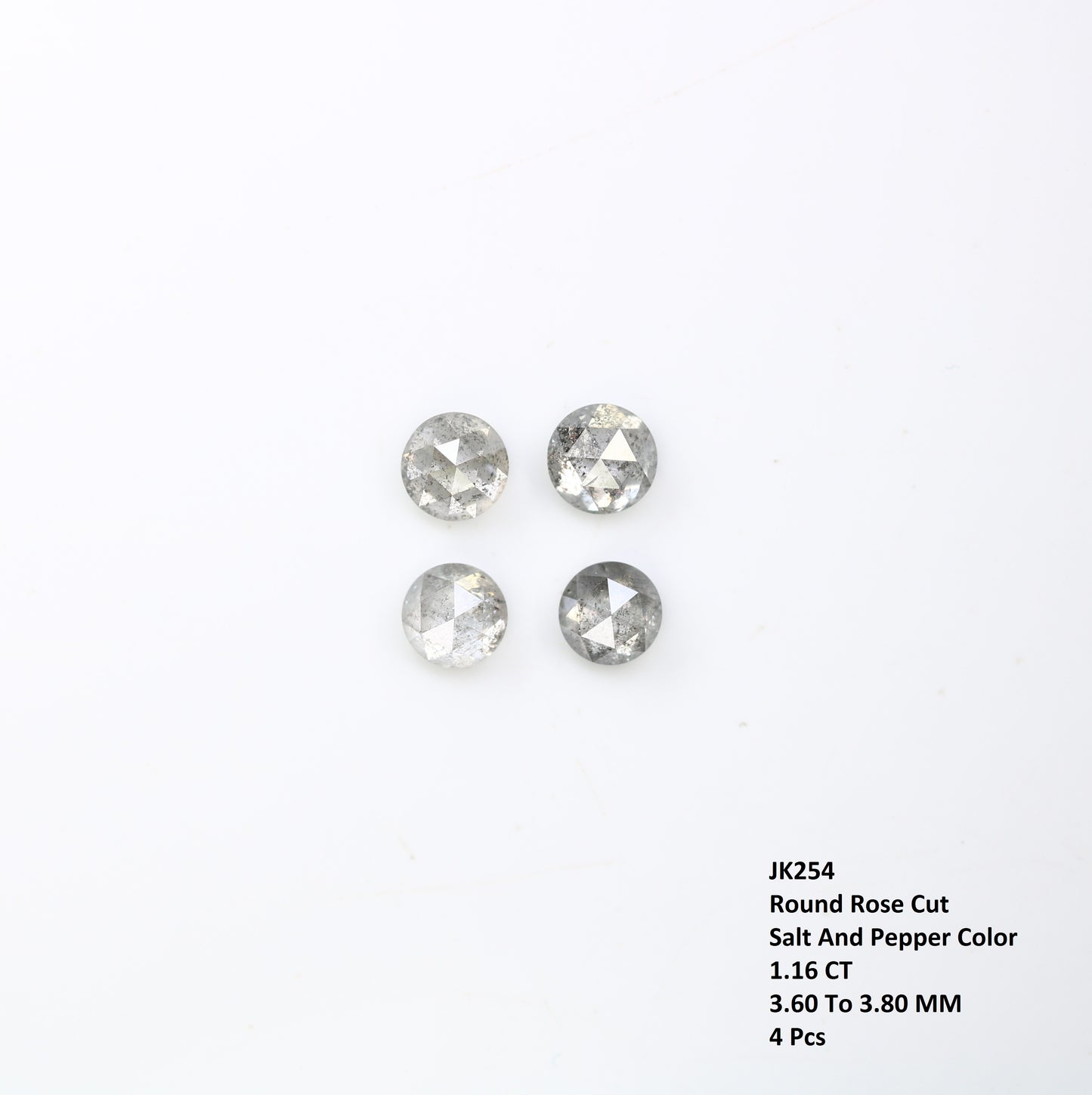 1.16 CT Salt And Pepper Loose Round Rose Cut Diamond For Engagement Ring - JayKrishna Diamond