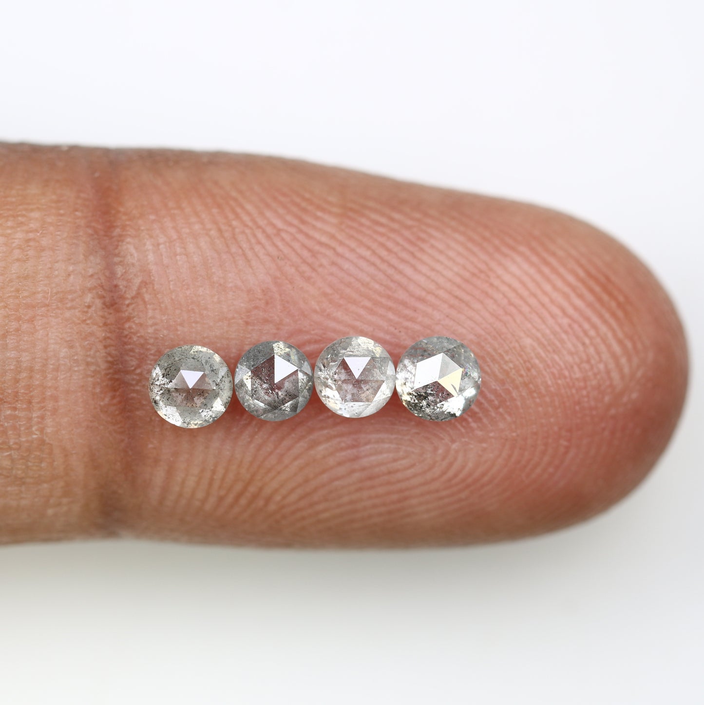 1.16 CT Salt And Pepper Loose Round Rose Cut Diamond For Engagement Ring - JayKrishna Diamond