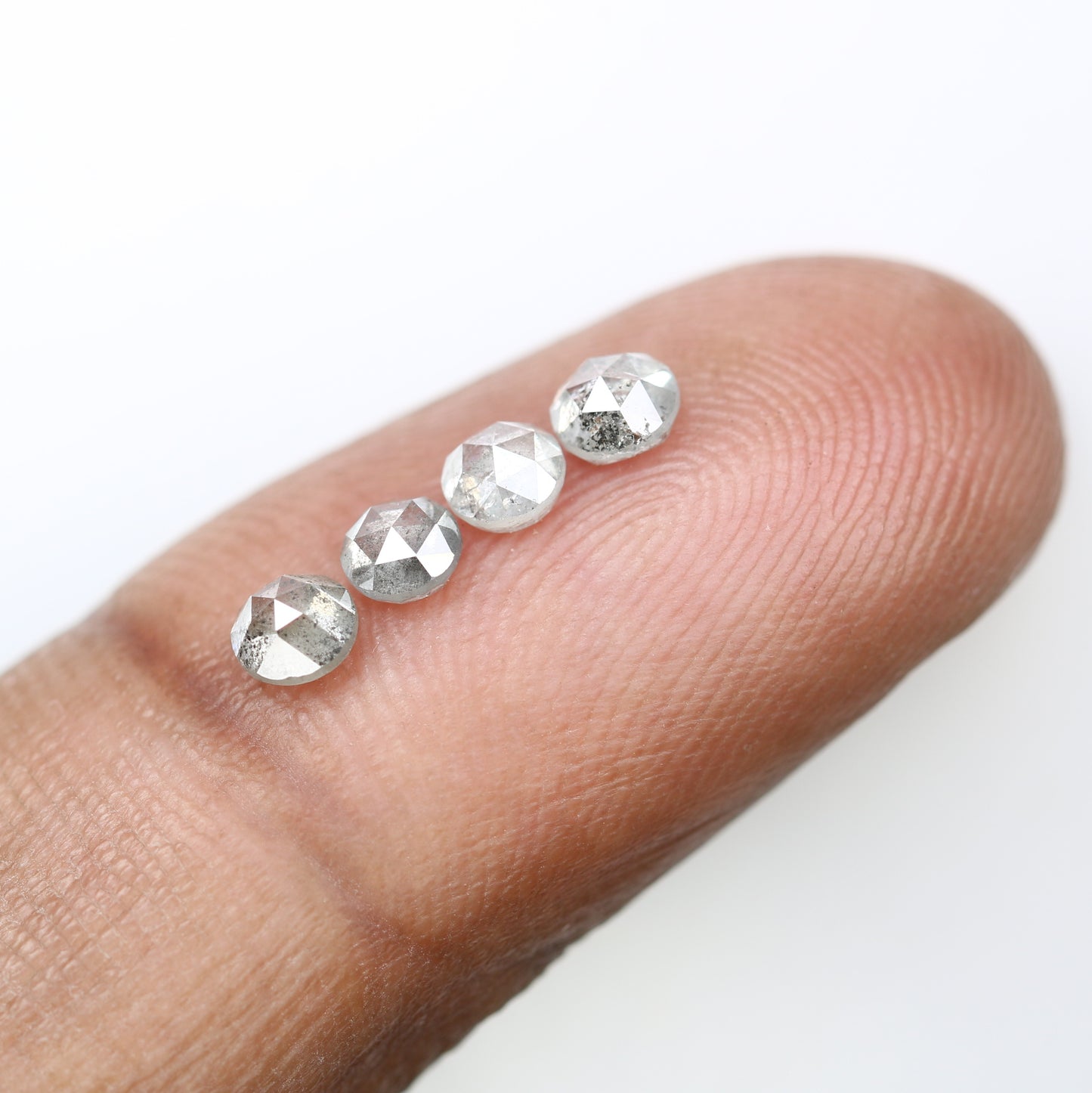 1.16 CT Salt And Pepper Loose Round Rose Cut Diamond For Engagement Ring - JayKrishna Diamond