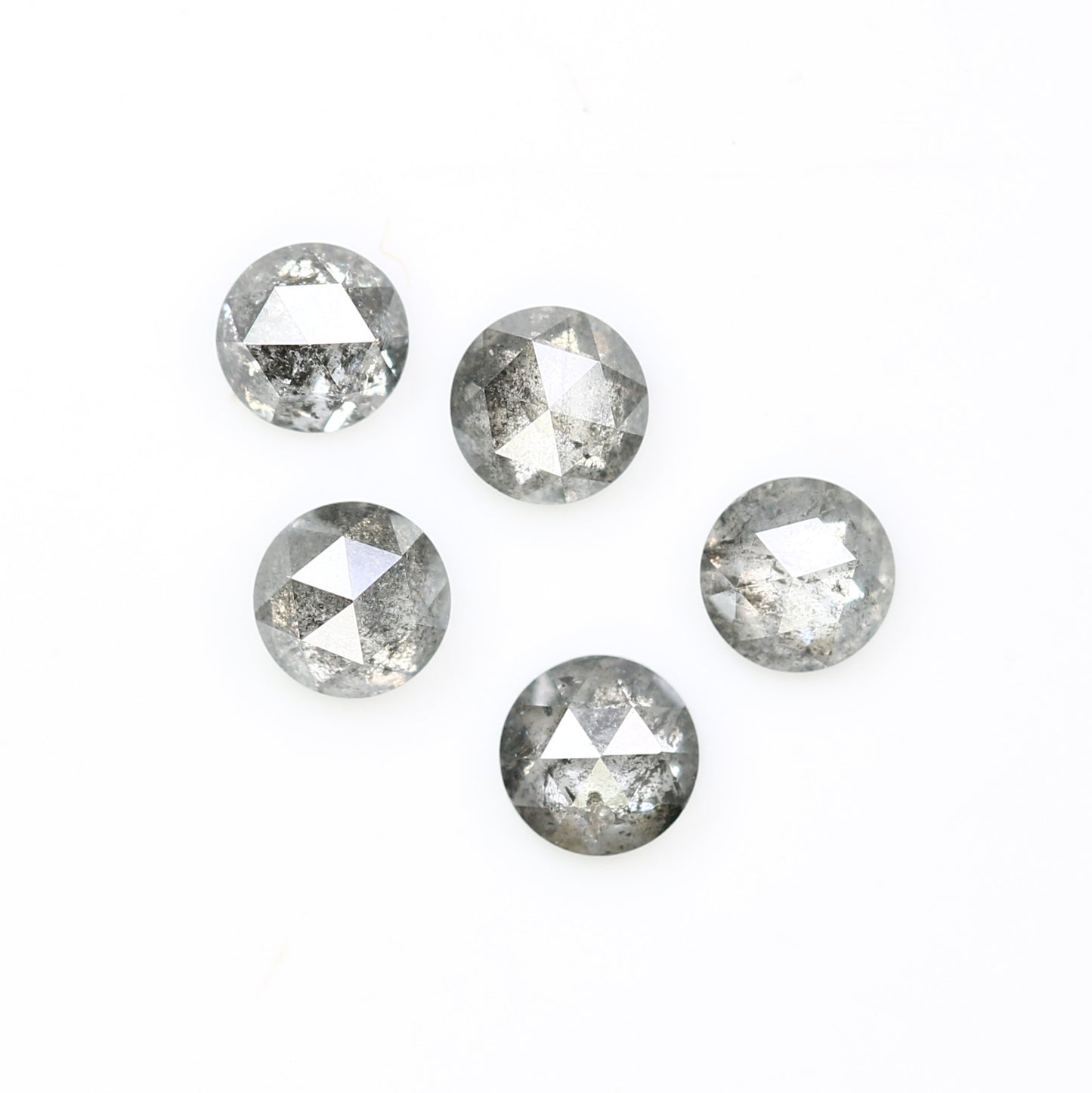 1.07 CT 3.40 to 3.60 MM Loose Salt And Pepper Round Rose Cut Diamond For Engagement Ring - JayKrishna Diamond