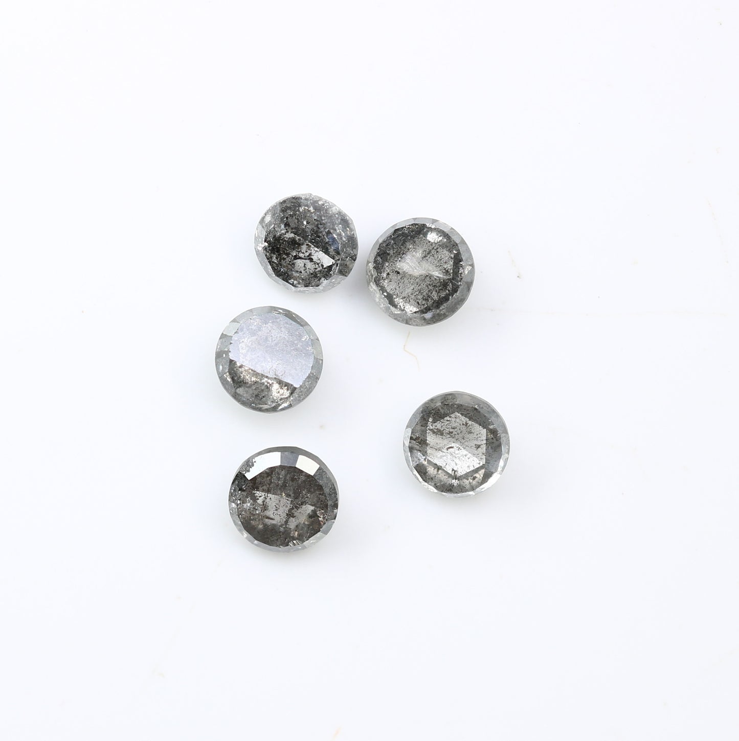 1.07 CT 3.40 to 3.60 MM Loose Salt And Pepper Round Rose Cut Diamond For Engagement Ring - JayKrishna Diamond