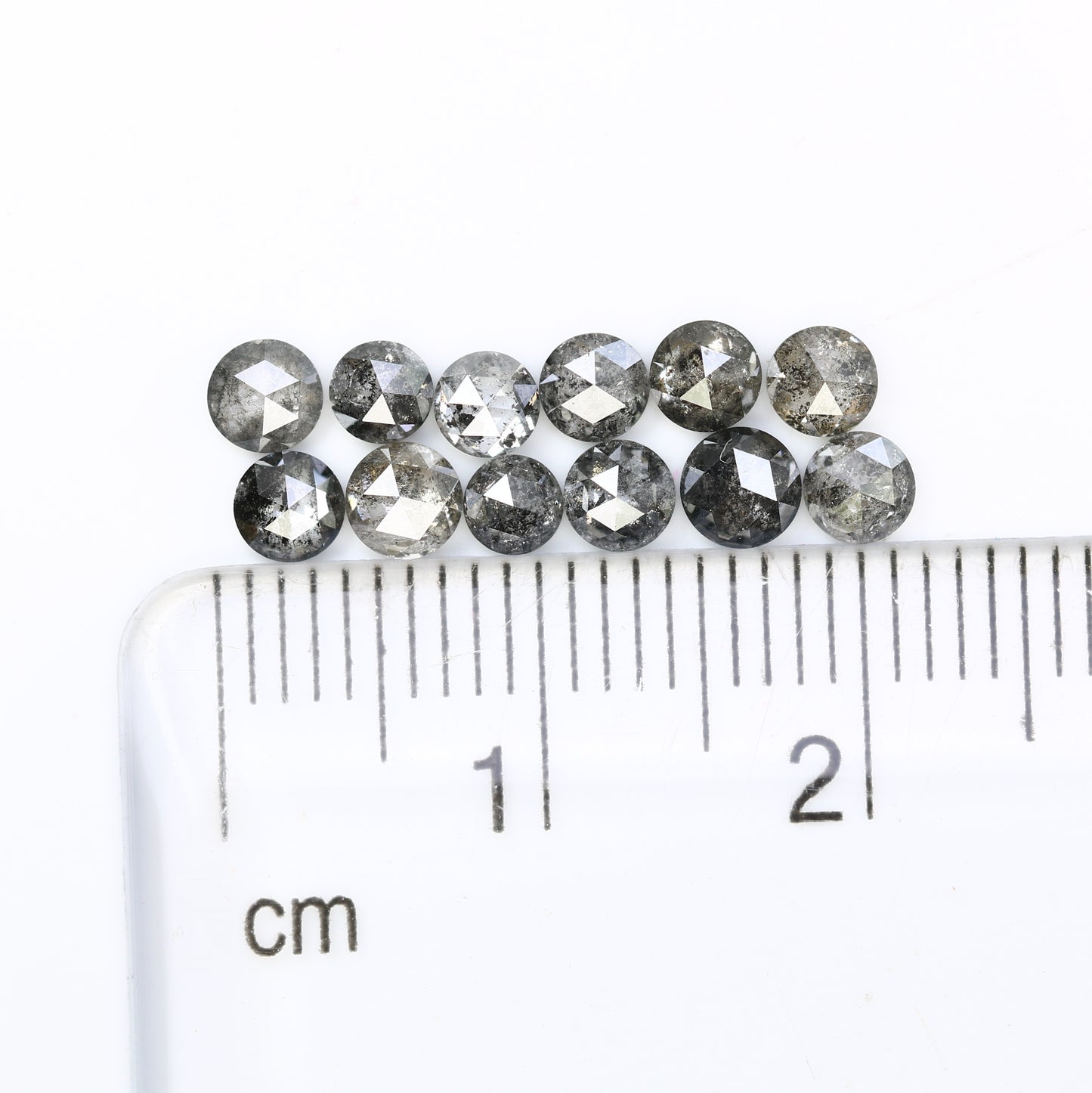 2.04 CT 3.10 MM Round Rose Cut Loose Salt And Pepper Natural Diamond For Engagement Ring - JayKrishna Diamond