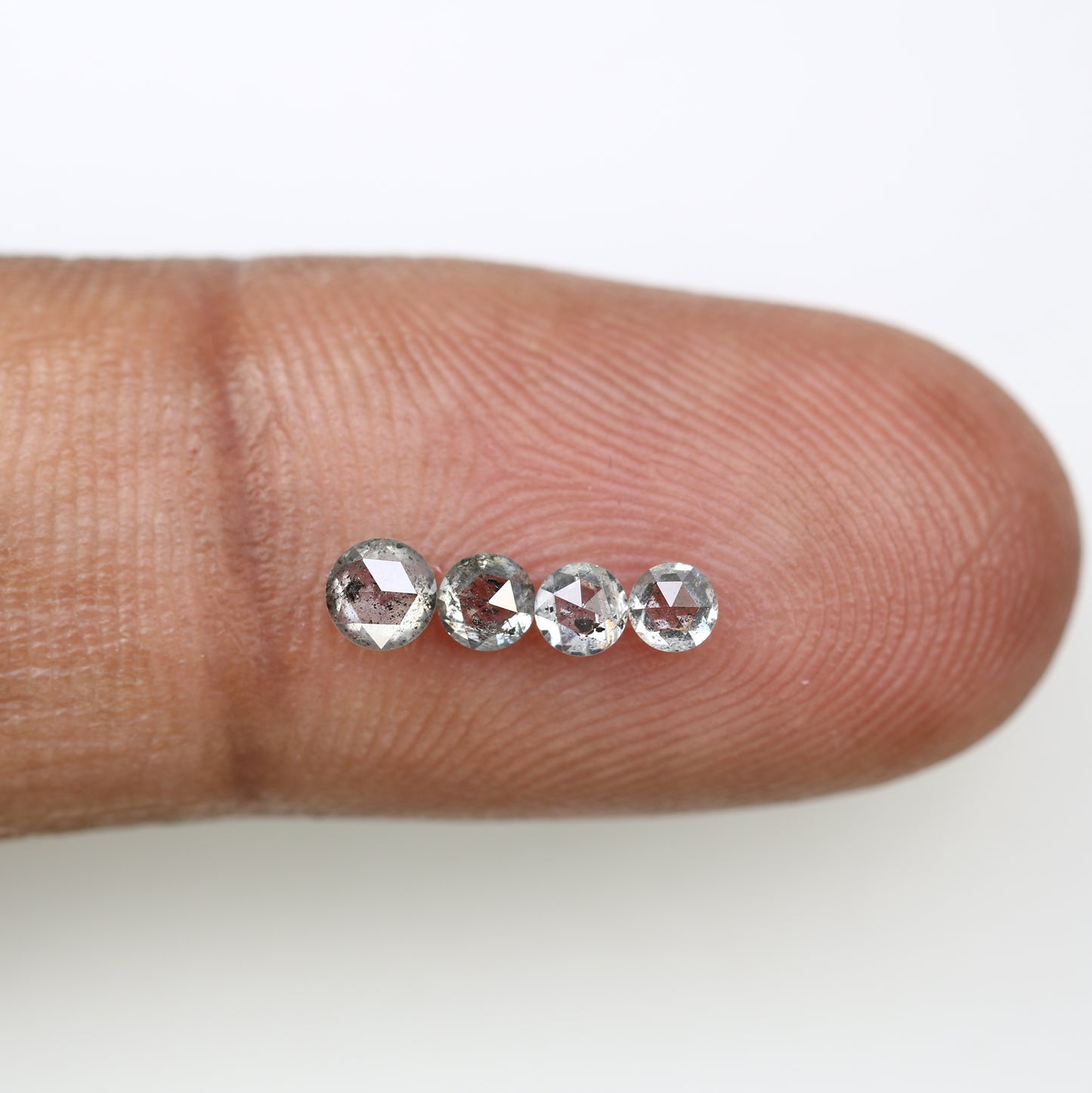 0.66 CT Salt and Pepper Round Rose Cut Diamond for Engagement Ring - Unique Gemstone for Custom Bridal Jewelry Designs - JayKrishna Diamond