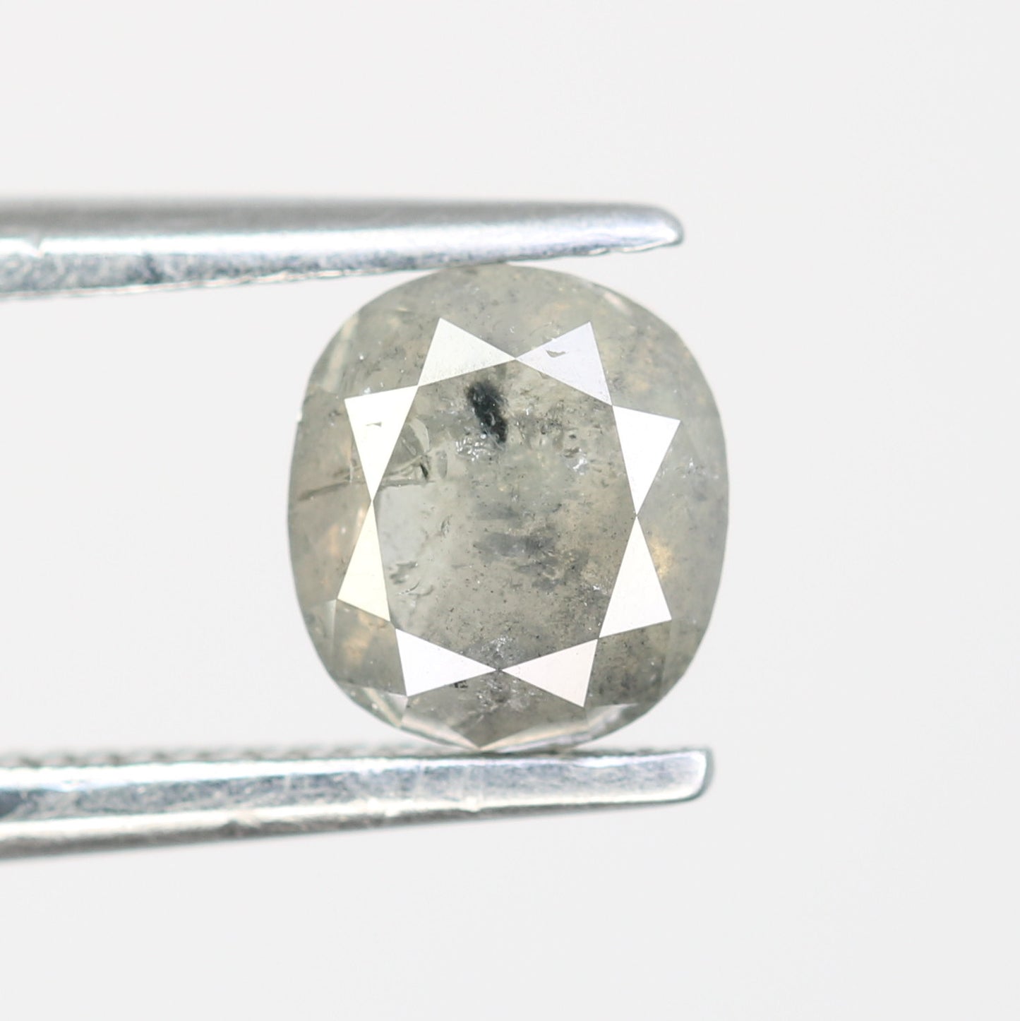 Oval Shape Diamond Ring 0.91 Carat Salt And Pepper Diamond For Engagement Ring - JayKrishna Diamond