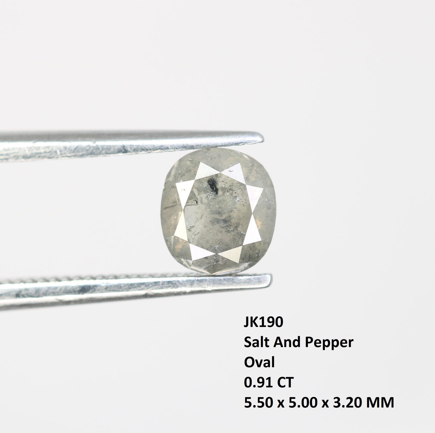 Oval Shape Diamond Ring 0.91 Carat Salt And Pepper Diamond For Engagement Ring - JayKrishna Diamond