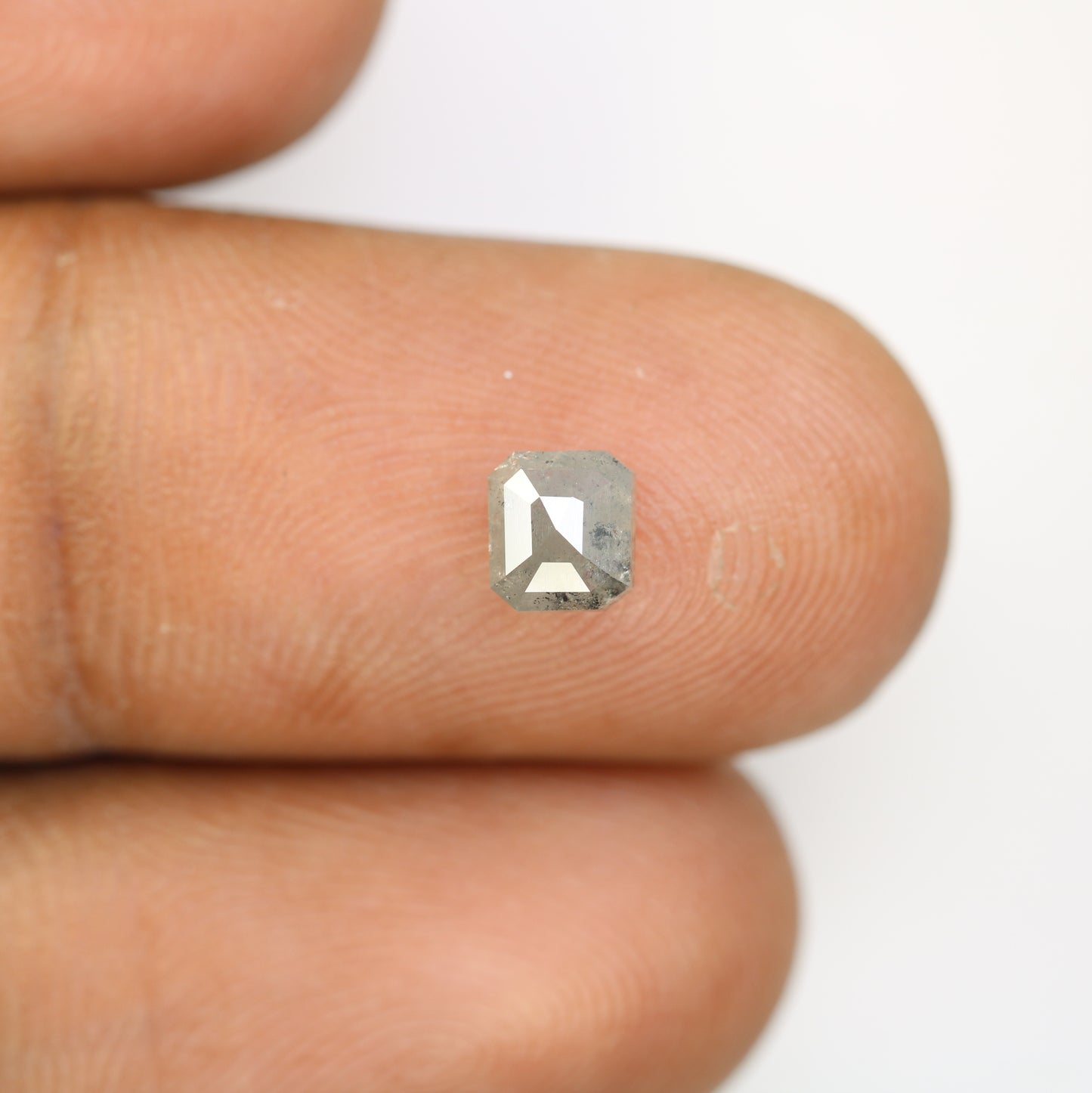 1.00 Carat Emerald Shape Diamond Ring Loose Salt And Pepper Diamond - JayKrishna Diamond