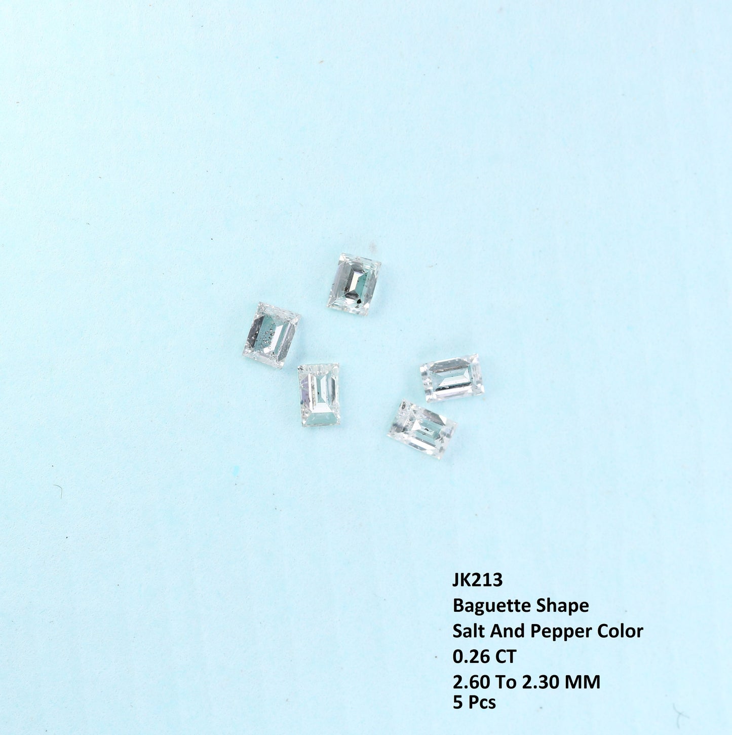 0.26 CT Salt and Pepper Baguette Shape Diamond – Ideal for Engagement Rings | Unique Salt and Pepper Baguette Diamond Jewelry - JayKrishna Diamond