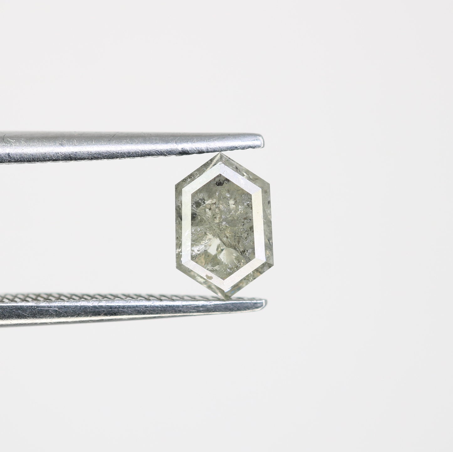 0.88 Carat Elongated Hexagon Shape Salt And Pepper Diamond For Wedding Ring - JayKrishna Diamond