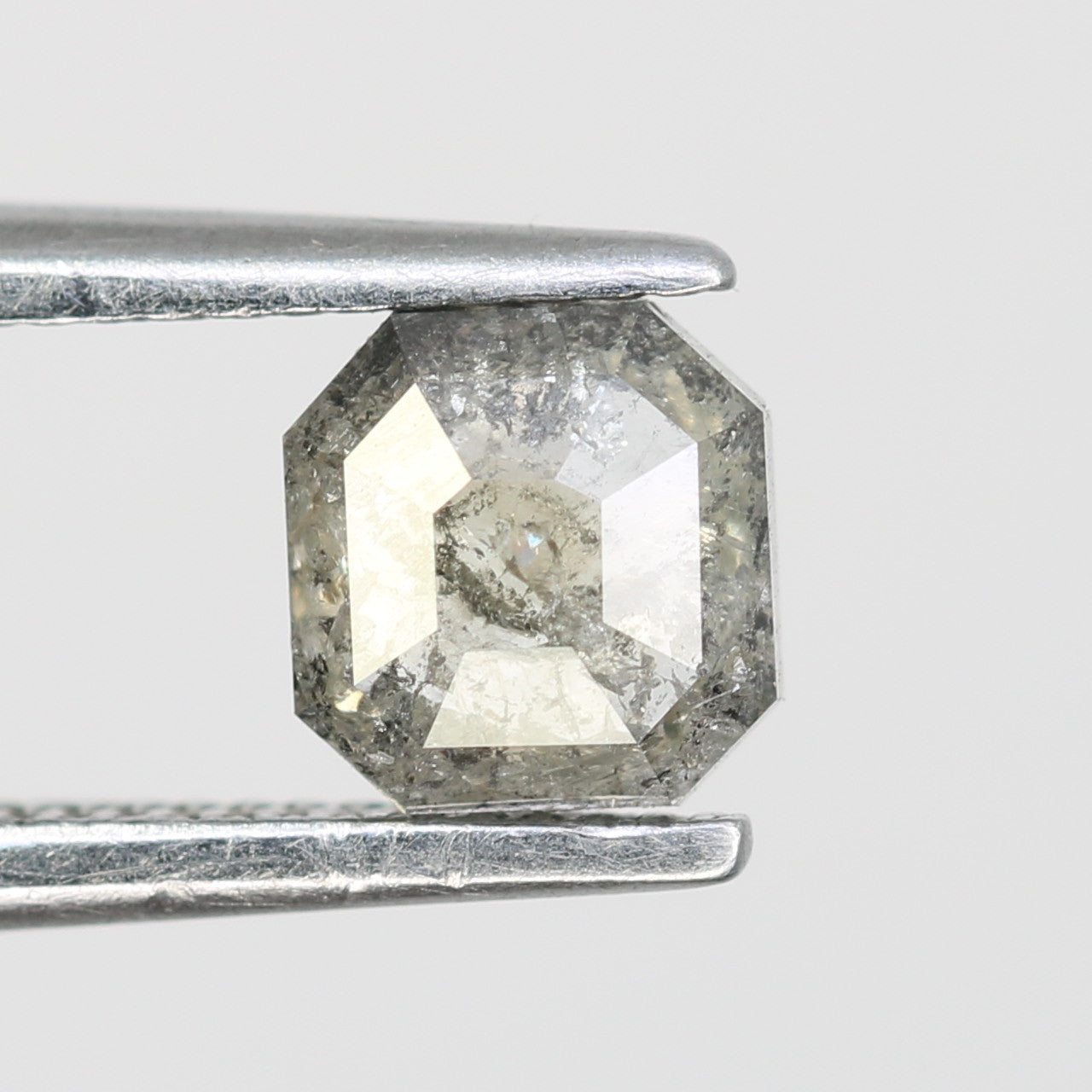 0.51 Carat Asscher Shape Natural Salt And Pepper Diamond For Galaxy Ring - JayKrishna Diamond