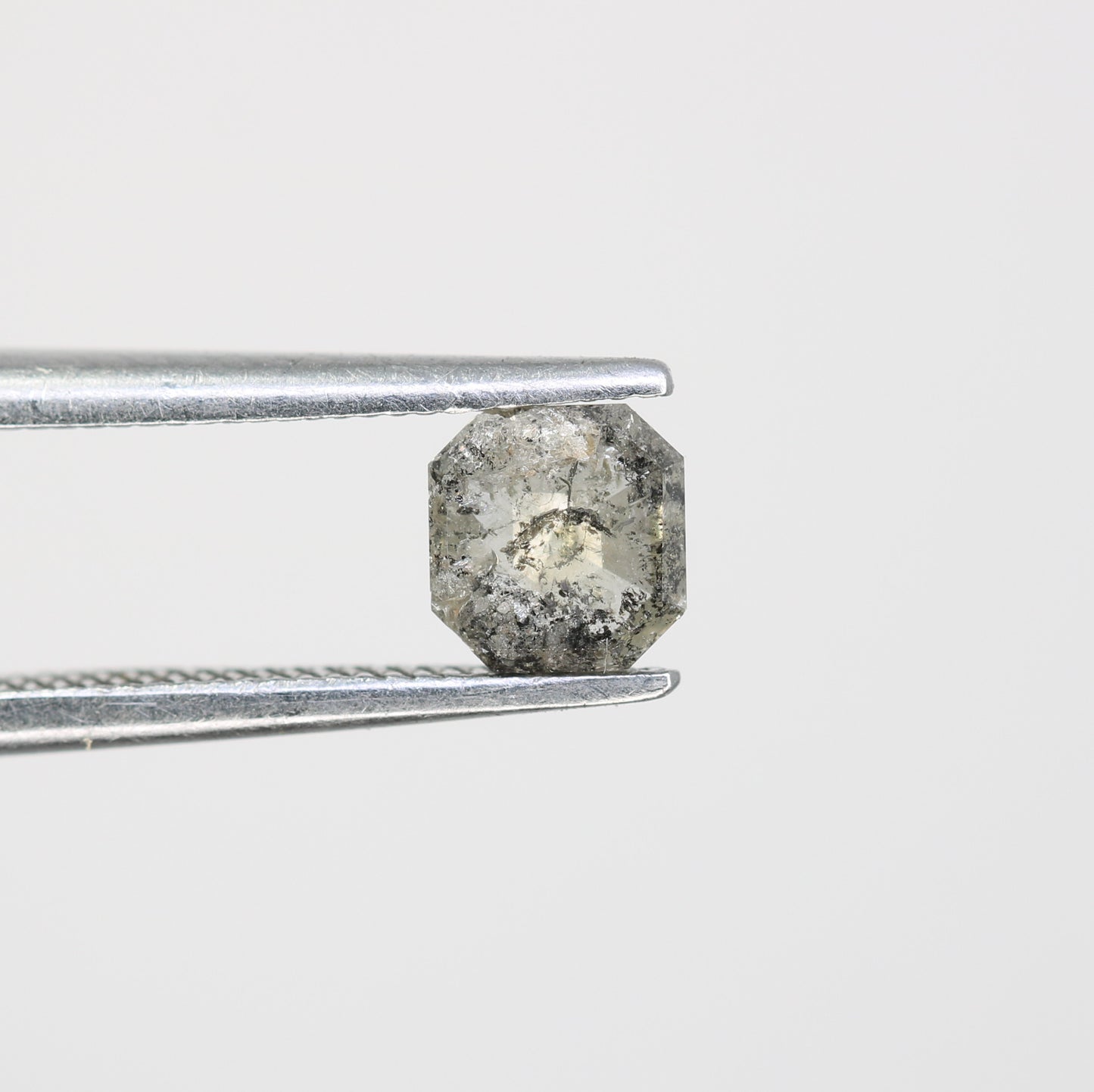 0.51 Carat Asscher Shape Natural Salt And Pepper Diamond For Galaxy Ring - JayKrishna Diamond