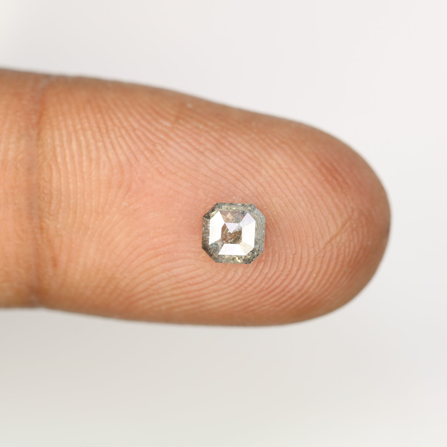 0.51 Carat Asscher Shape Natural Salt And Pepper Diamond For Galaxy Ring - JayKrishna Diamond