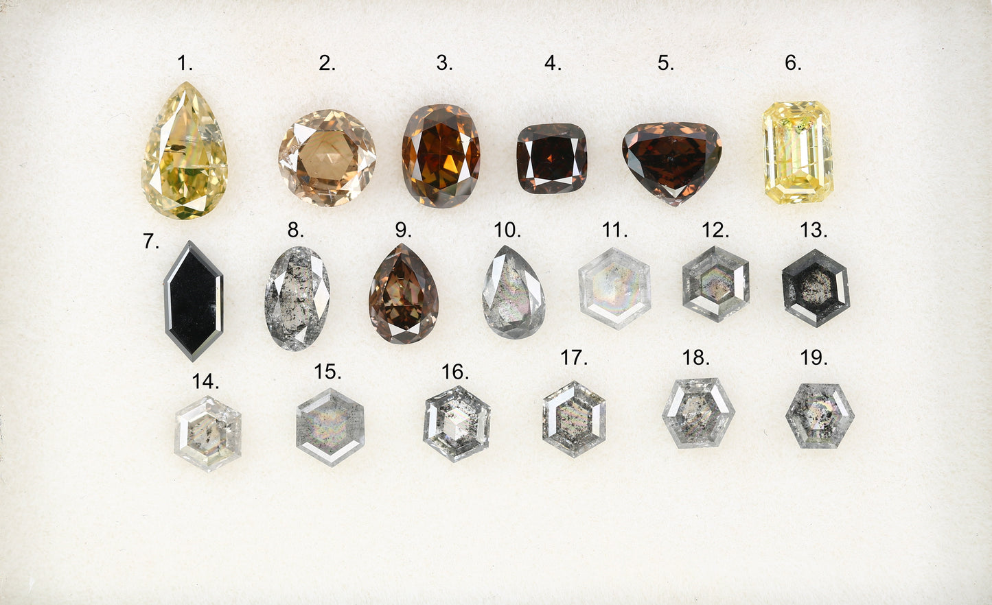 0.12 CT to 0.52 CT Natural Salt and Pepper Loose Diamonds in Mixed Shapes for Engagement Rings, Custom Jewelry and Chic Bracelets - JayKrishna Diamond