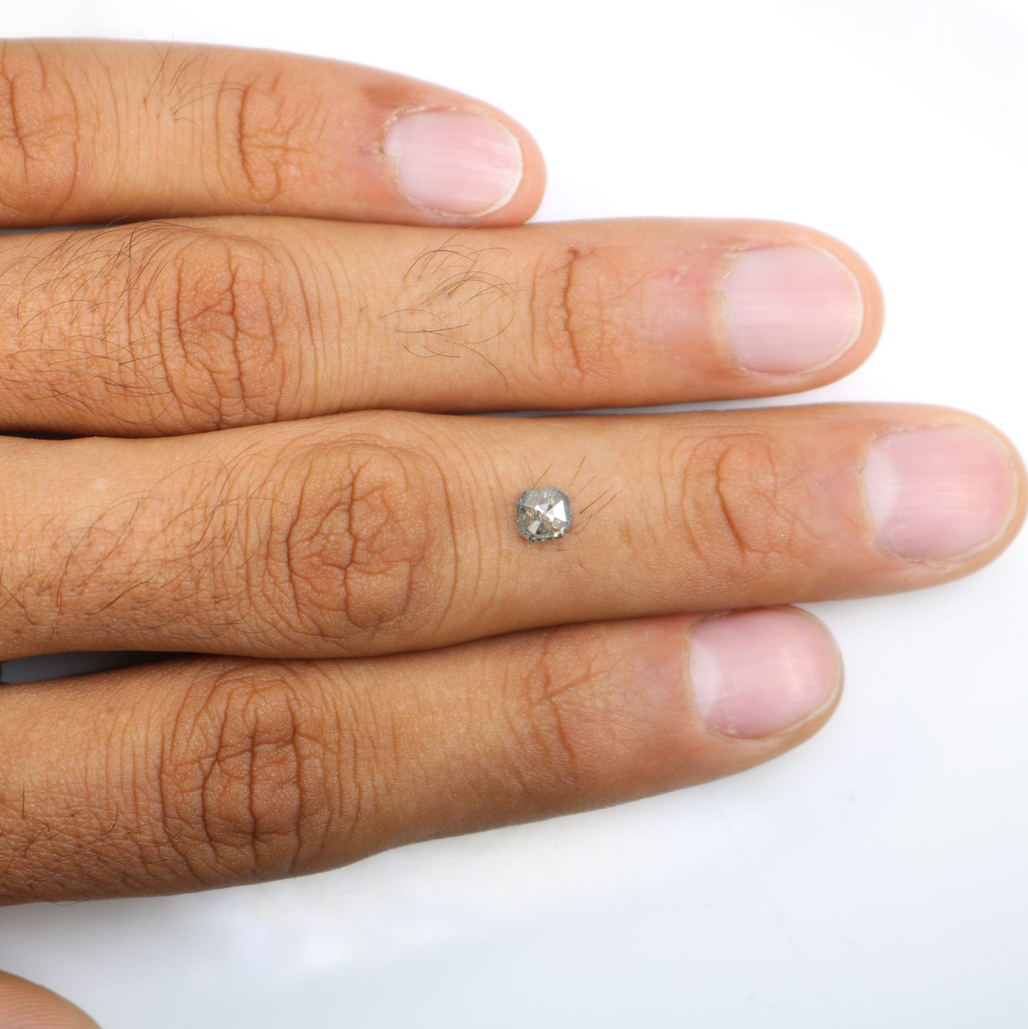 0.51 Carat Asscher Shape Natural Salt And Pepper Diamond For Galaxy Ring - JayKrishna Diamond