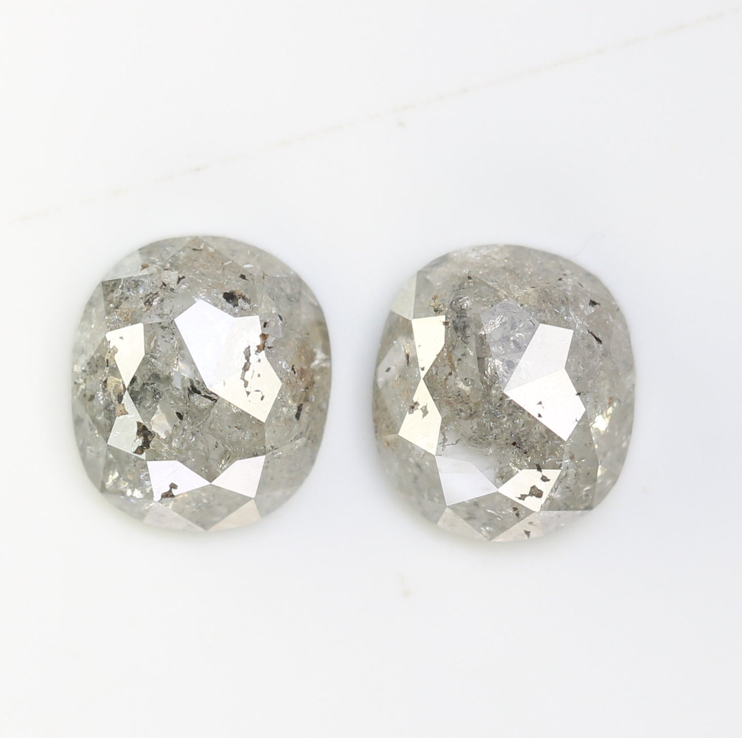 1.67 Carat Oval Shape Loose Salt And Pepper Diamond Pair For Galaxy Ring - JayKrishna Diamond