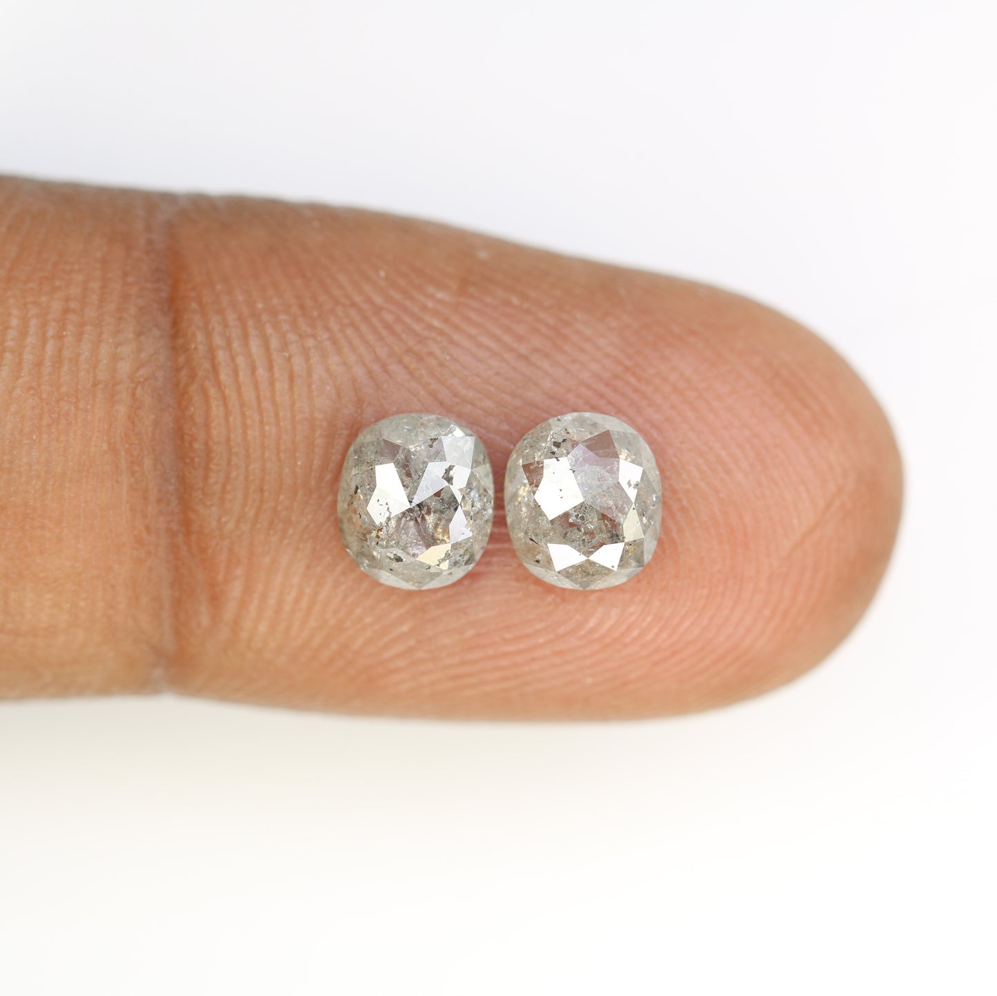 1.67 Carat Oval Shape Loose Salt And Pepper Diamond Pair For Galaxy Ring - JayKrishna Diamond