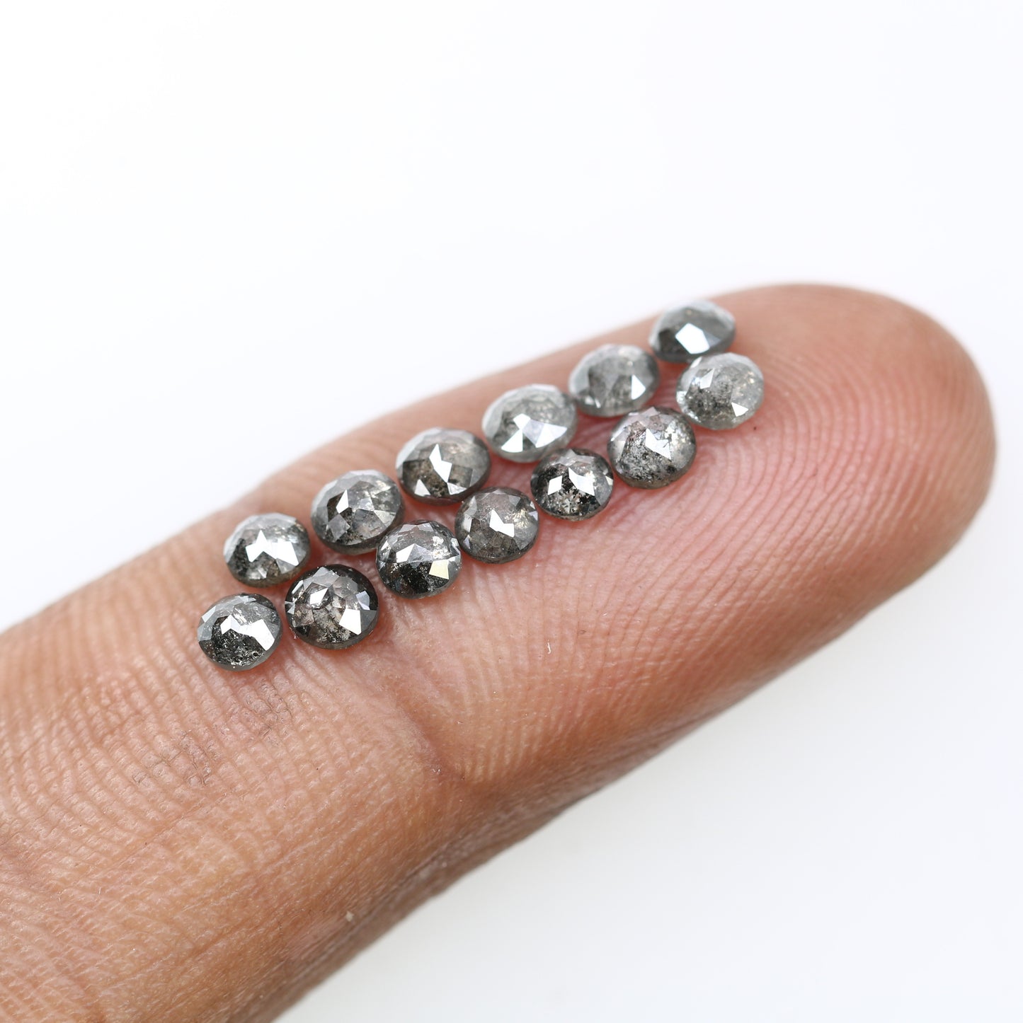 2.79 CT Natural Salt And Pepper Round Rose Cut Diamond For Engagement Ring - JayKrishna Diamond