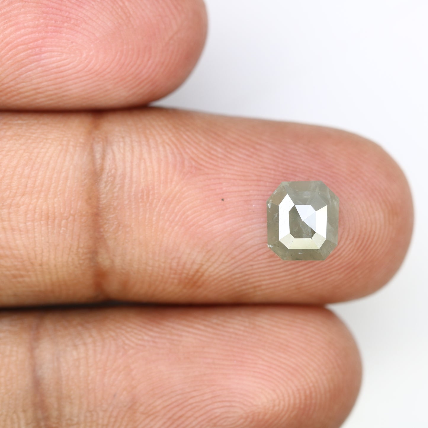 1.38 CT 7.10 MM Grey Emerald Shape Diamond For Diamond Jewelry - JayKrishna Diamond