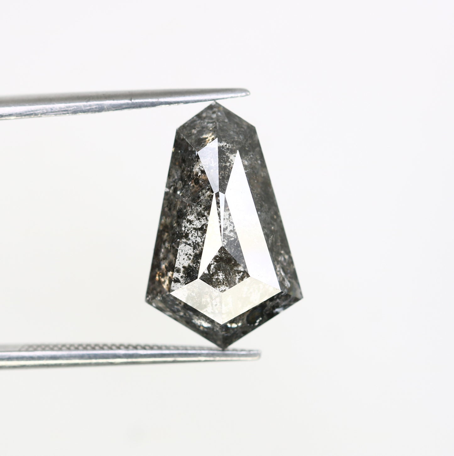 5.38 CT Salt And Pepper Shield Shaped Natural Diamond For Engagement Ring - JayKrishna Diamond