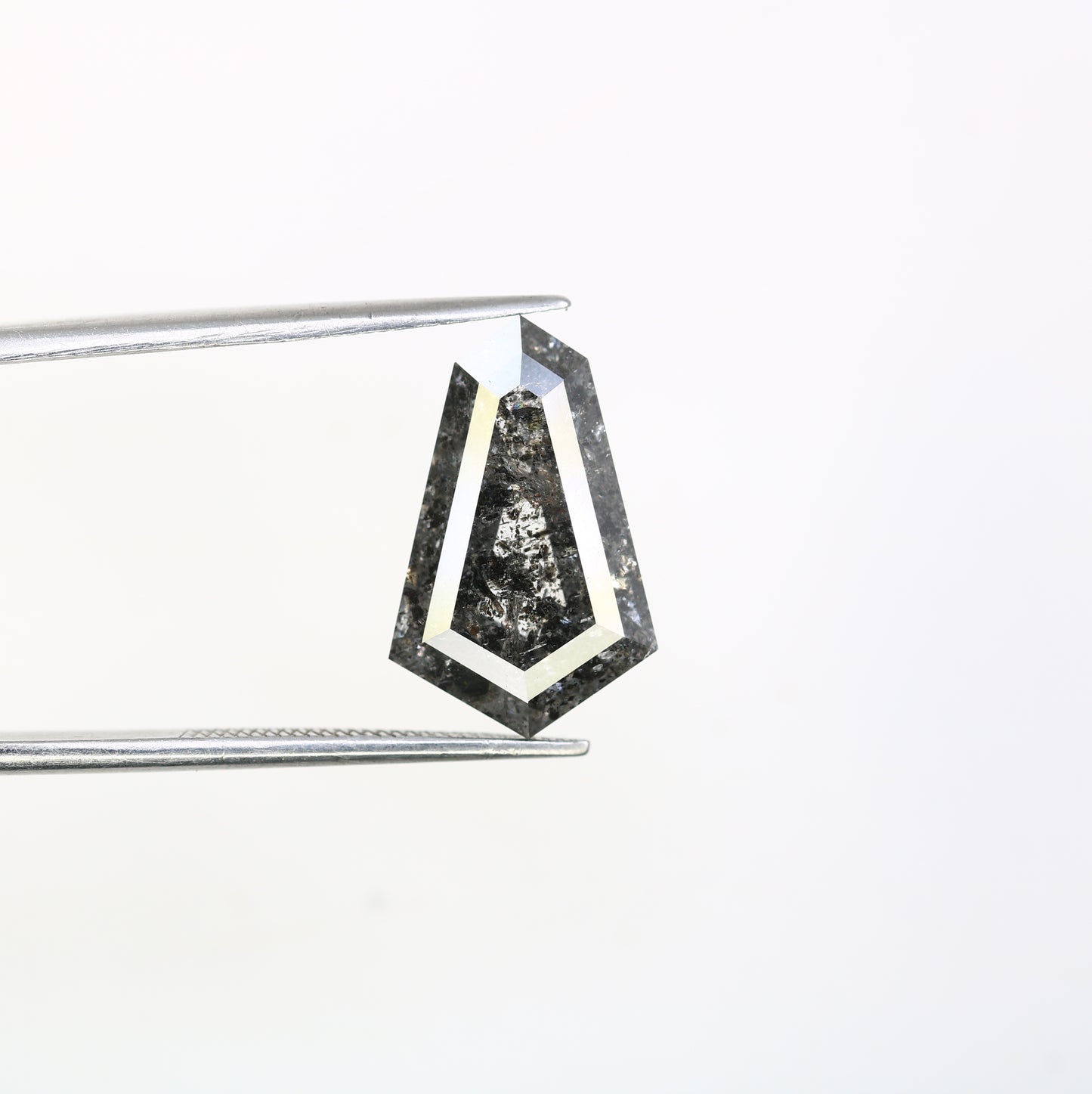 5.38 CT Salt And Pepper Shield Shaped Natural Diamond For Engagement Ring - JayKrishna Diamond