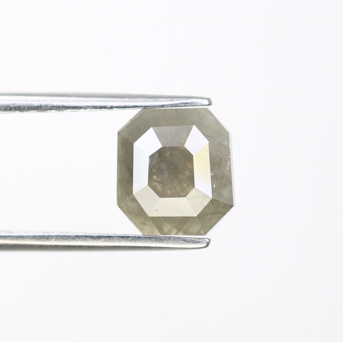1.39 CT 7.10 MM Grey Emerald Shape Diamond For Engagement Ring - JayKrishna Diamond