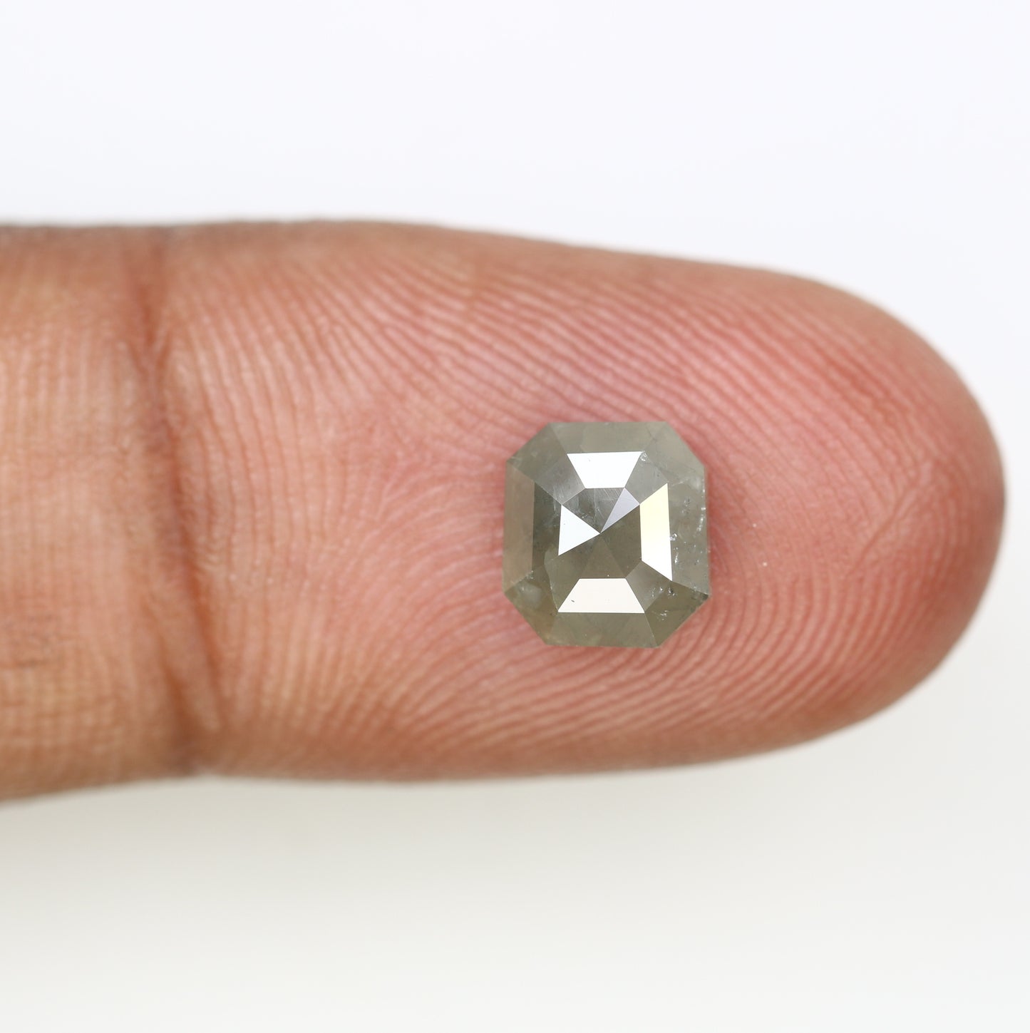 1.39 CT 7.10 MM Grey Emerald Shape Diamond For Engagement Ring - JayKrishna Diamond
