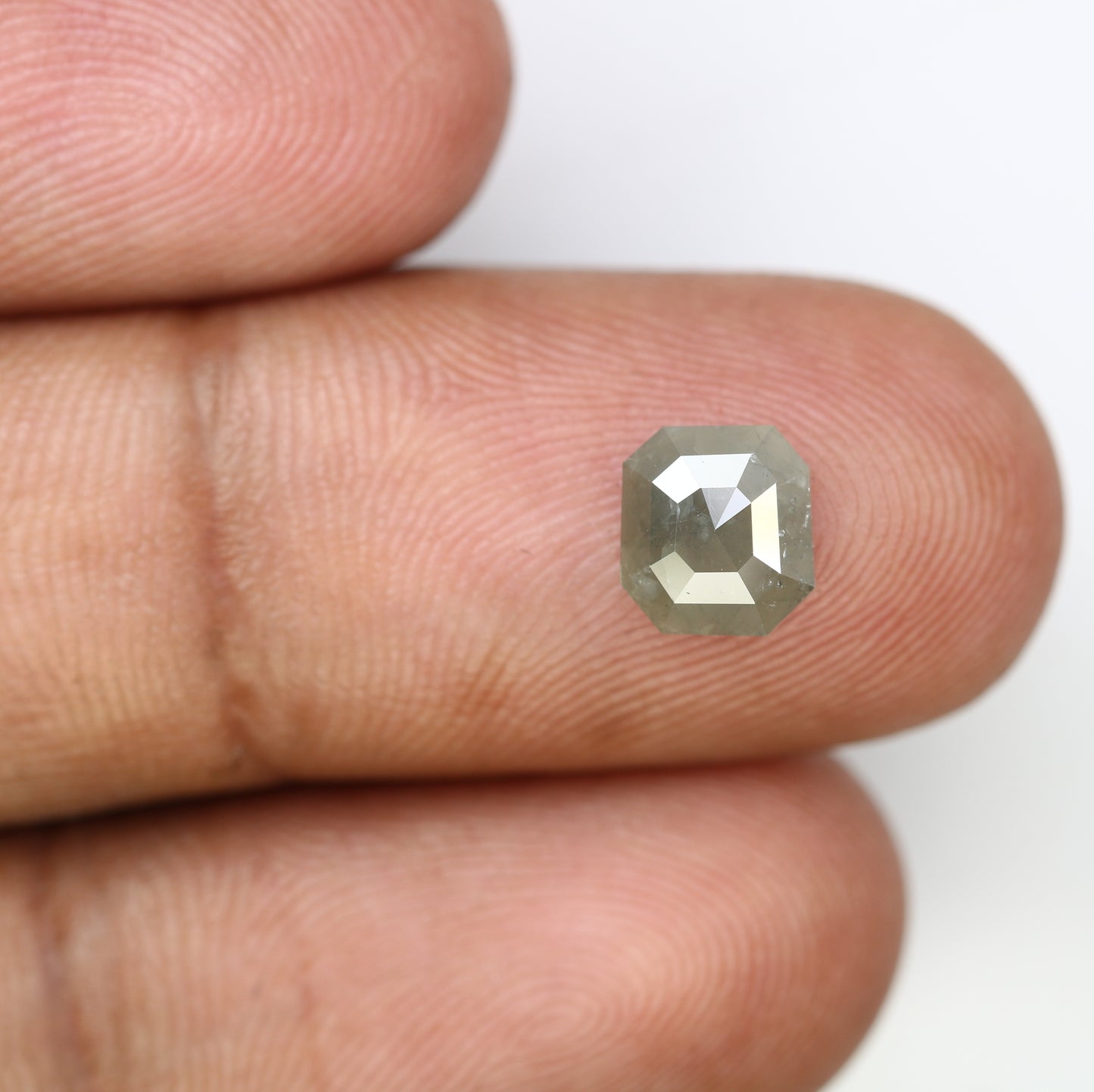 1.39 CT 7.10 MM Grey Emerald Shape Diamond For Engagement Ring - JayKrishna Diamond