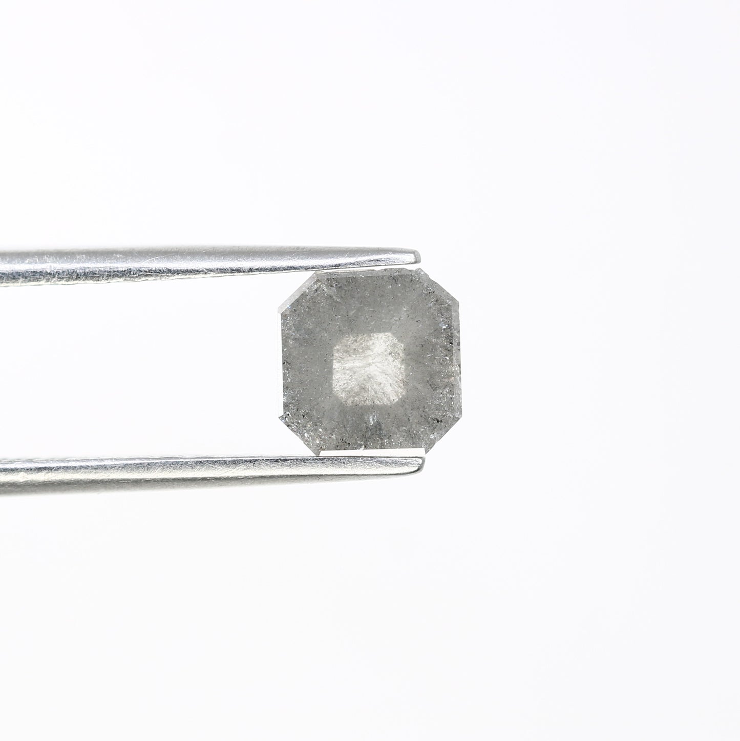 0.92 CT Asscher Shape Salt And Pepper Diamond For Engagement Ring - JayKrishna Diamond