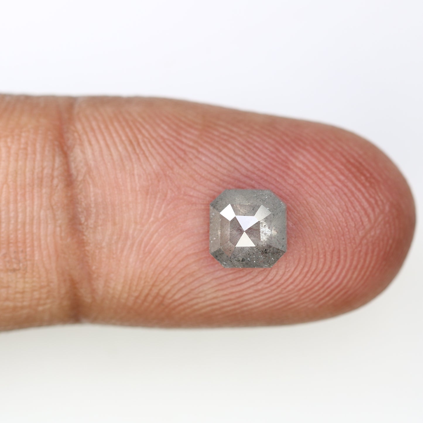 0.92 CT Asscher Shape Salt And Pepper Diamond For Engagement Ring - JayKrishna Diamond