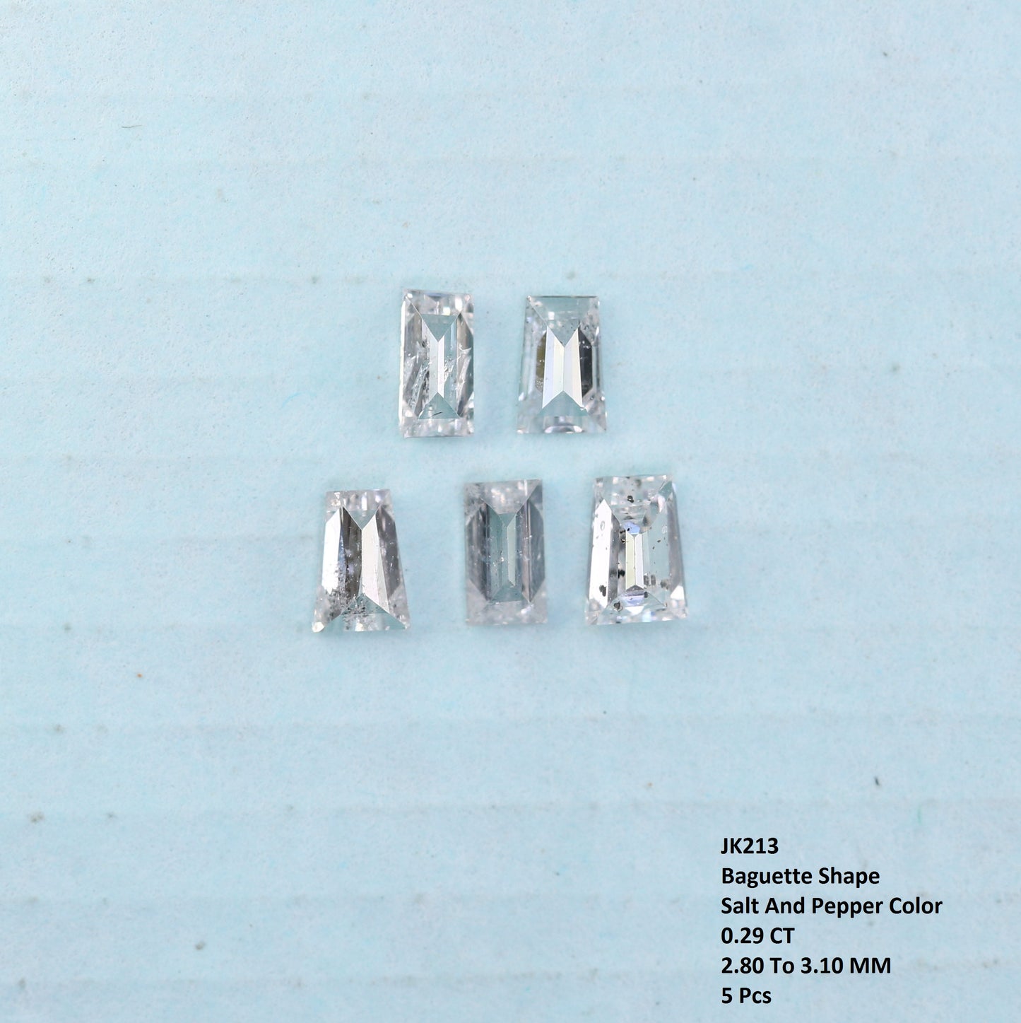 0.29 CT Baguette Cut Salt and Pepper Diamond – Ideal for Engagement Rings | Unique Salt and Pepper Baguette Diamond - JayKrishna Diamond