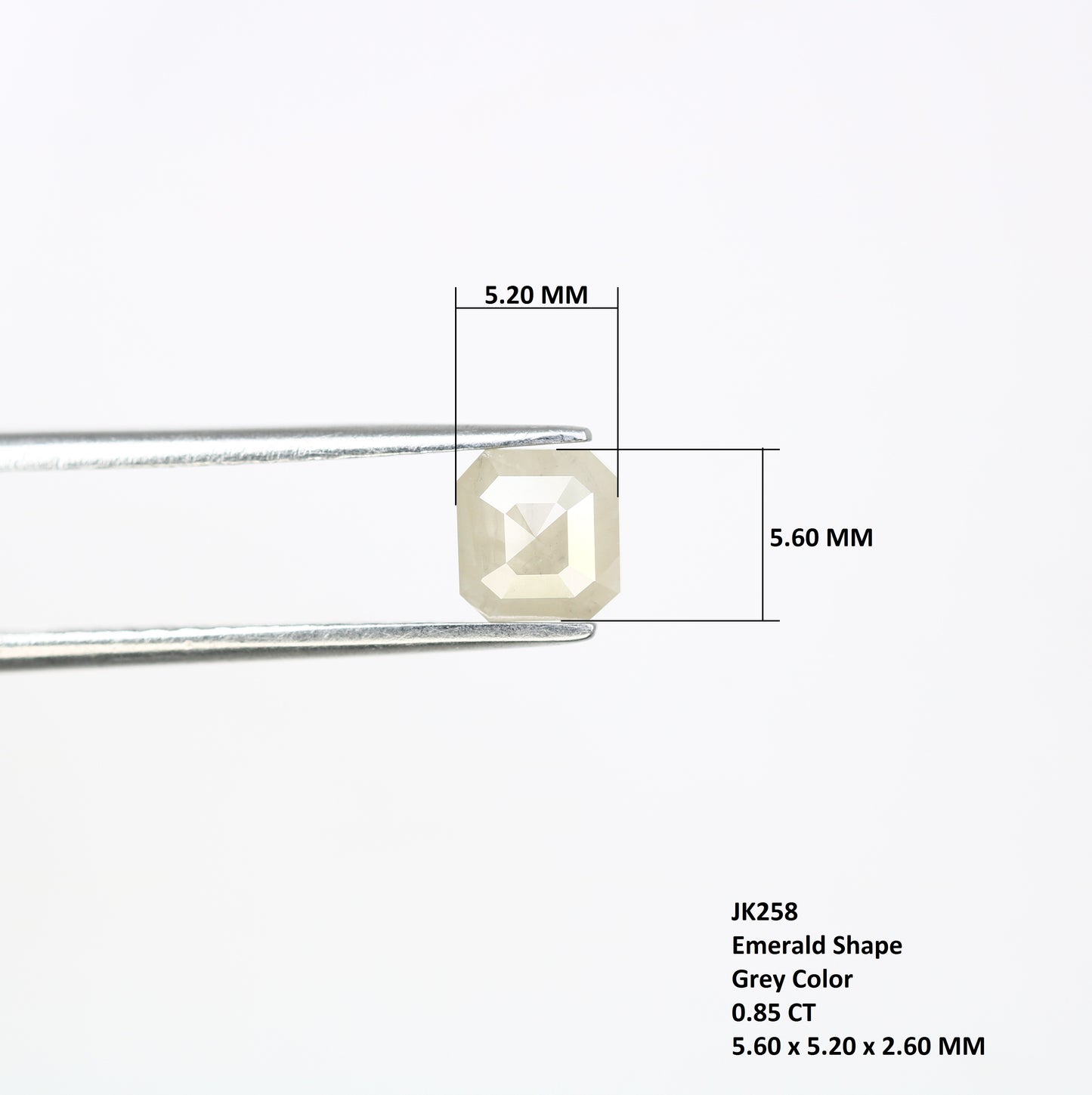 0.85 CT Emerald Cut Natural Grey Diamond For Engagement Ring - JayKrishna Diamond