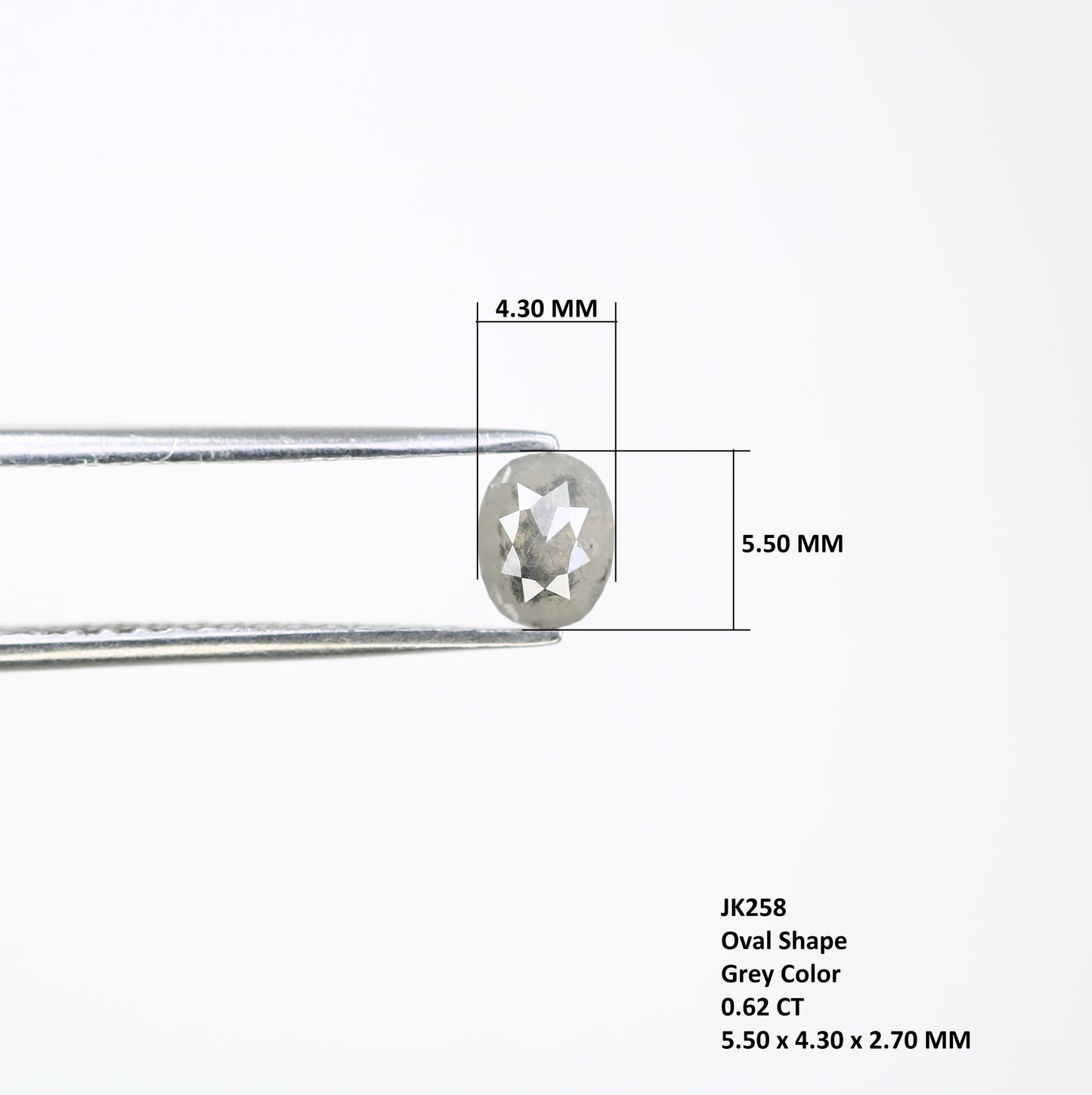 0.62 CT Oval Cut Grey Natural Diamond for a Timeless Engagement Ring: Distinctive Gemstone Jewelry Selection - JayKrishna Diamond