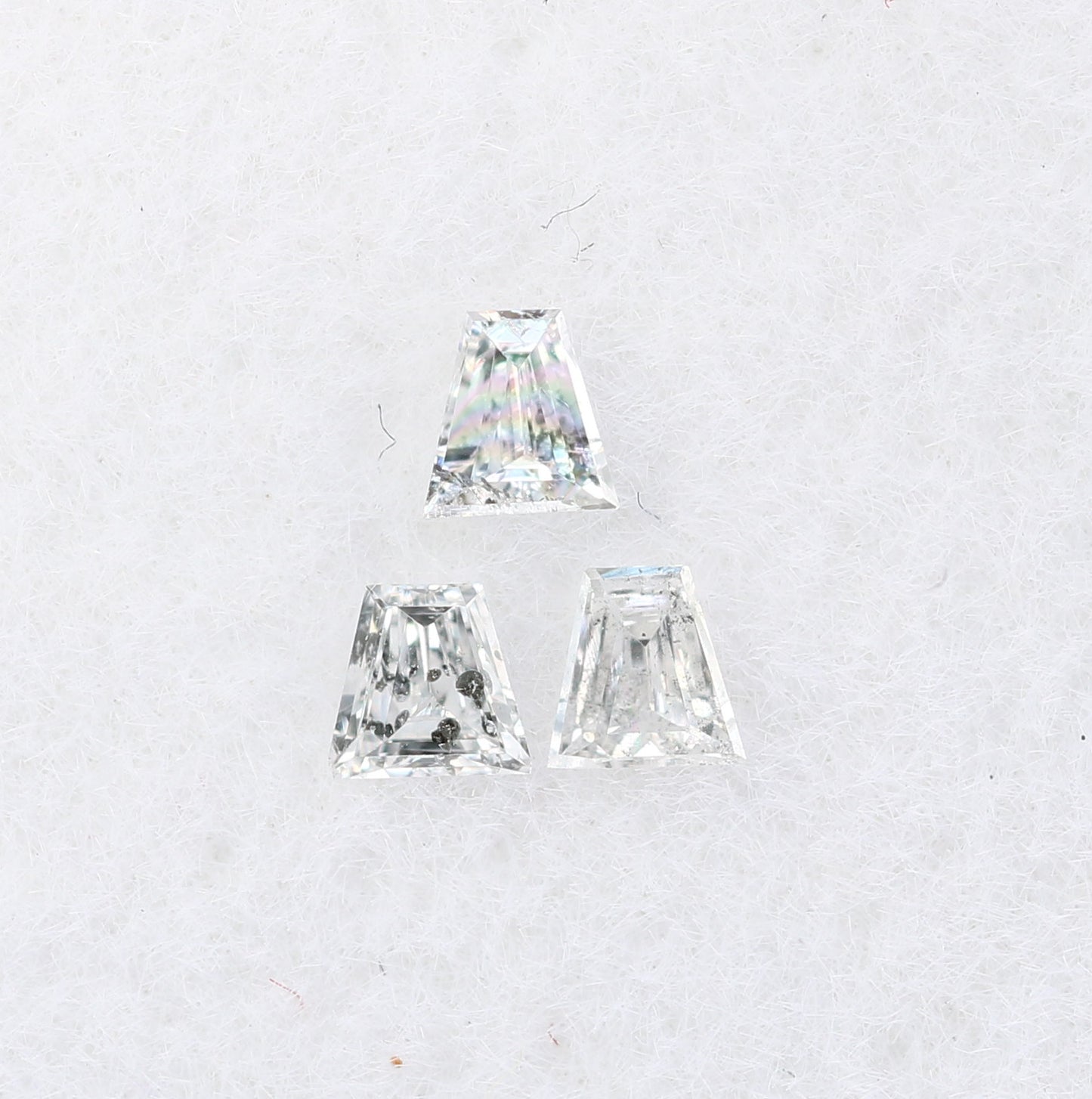 0.11 CT Tapered Cut Salt and Pepper Diamond for Engagements & Custom Jewelry - JayKrishna Diamond