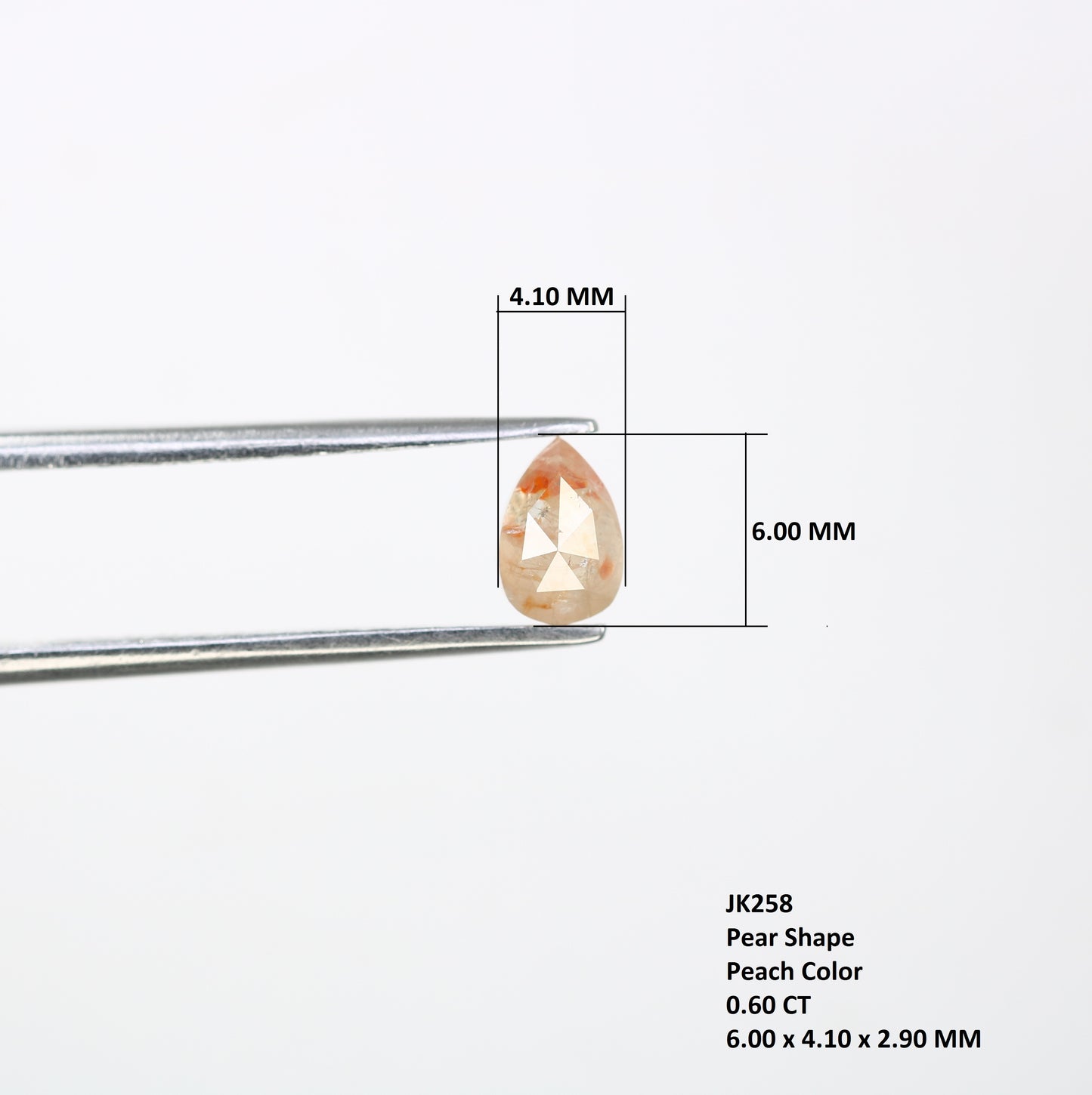 0.60 CT Natural Peach Pear Cut Diamond for a Stunning Engagement Ring: Unique Gemstone Jewelry - JayKrishna Diamond