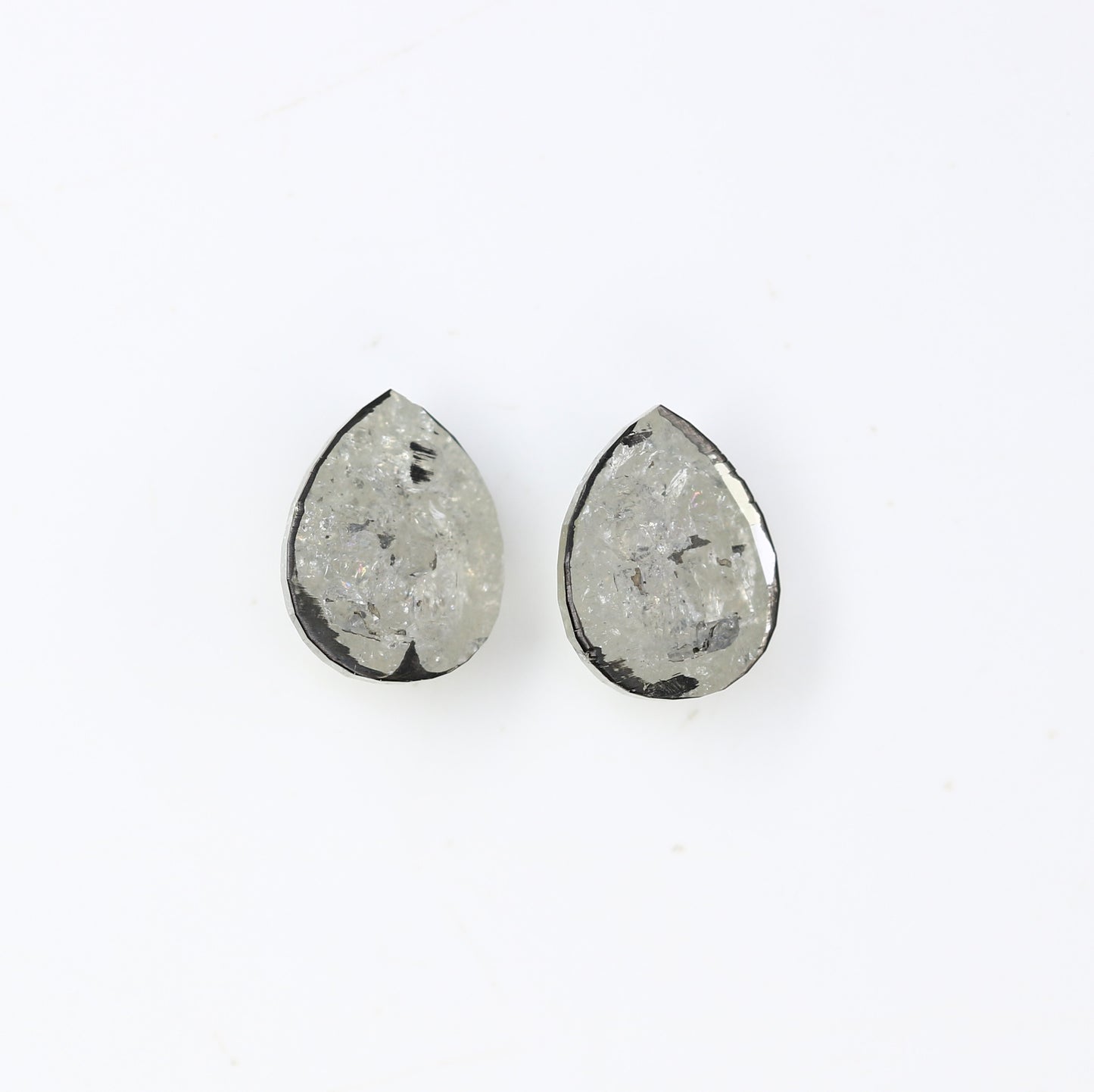 1.76 CT Pear Cut Natural Grey Loose Pair Diamond For Engagement Ring - JayKrishna Diamond