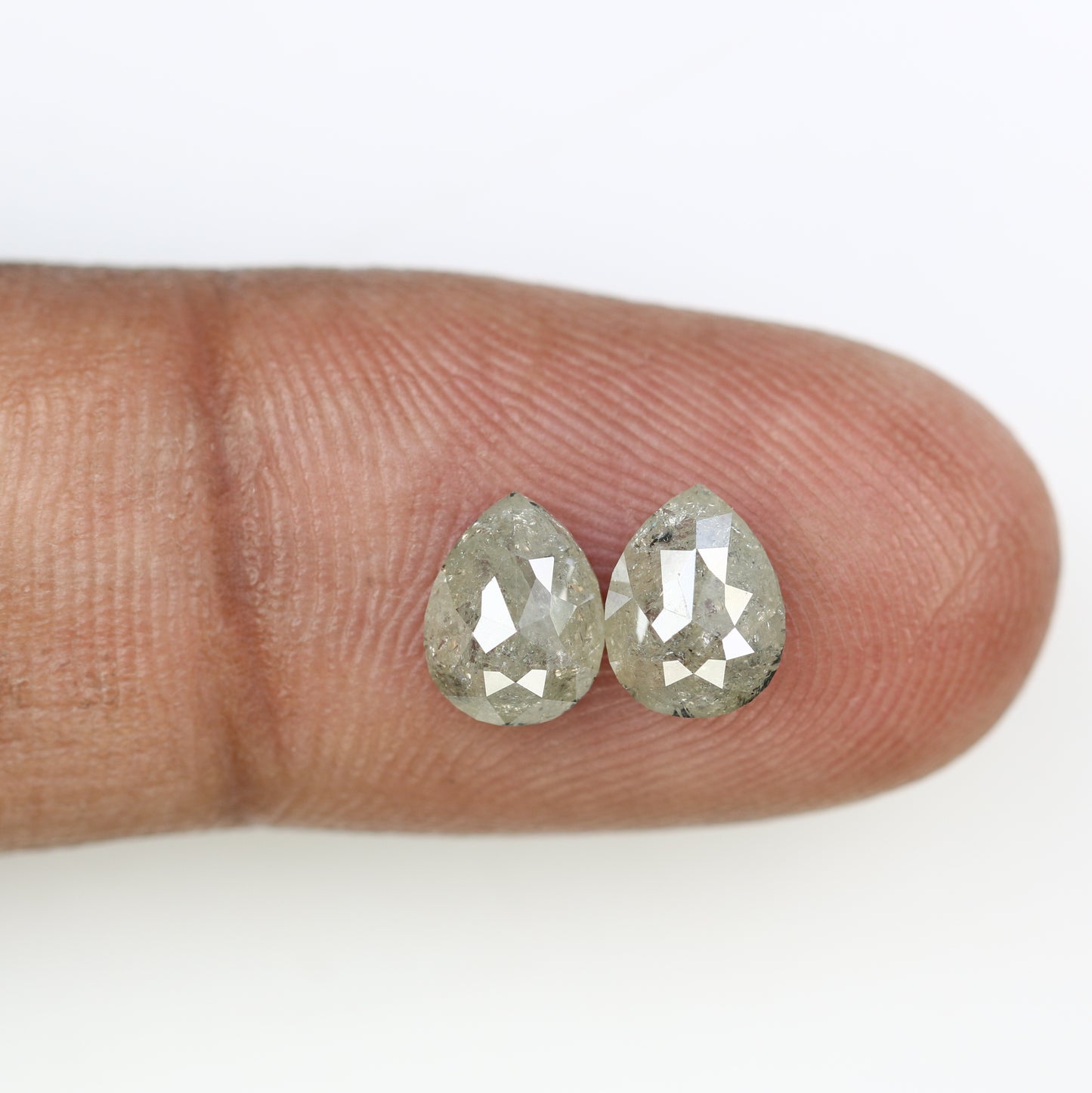 1.76 CT Pear Cut Natural Grey Loose Pair Diamond For Engagement Ring - JayKrishna Diamond