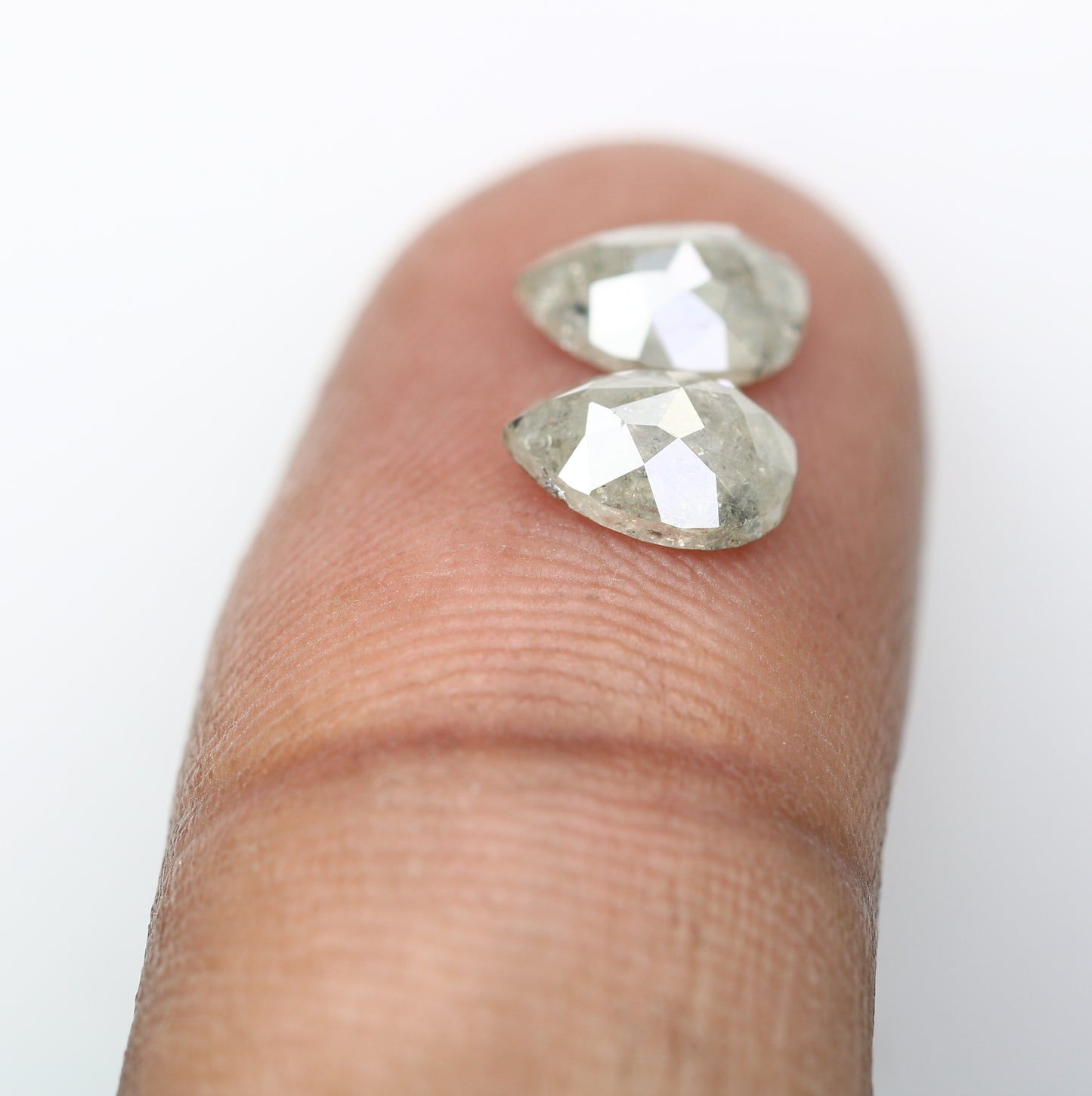 1.76 CT Pear Cut Natural Grey Loose Pair Diamond For Engagement Ring - JayKrishna Diamond