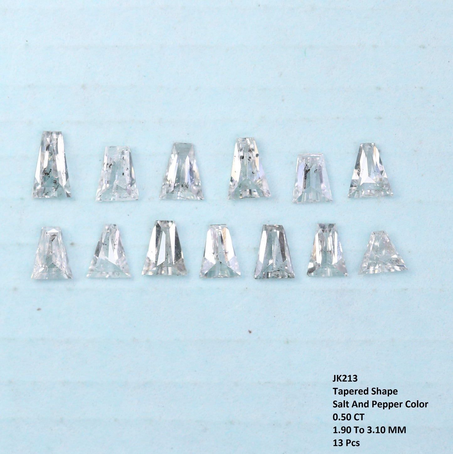 0.50 CT Salt and Pepper Tapered Shape Diamond For Engagement Ring - JayKrishna Diamond
