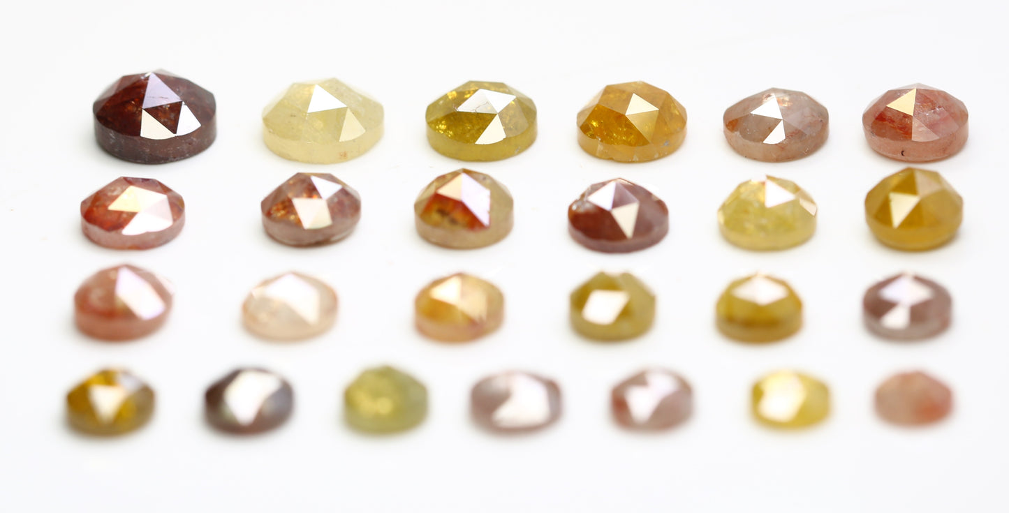 Unique Multicolor Round Rose Cut Diamonds | 0.40 CT - 1.71 CT | Perfect for Jewelry - JayKrishna Diamond