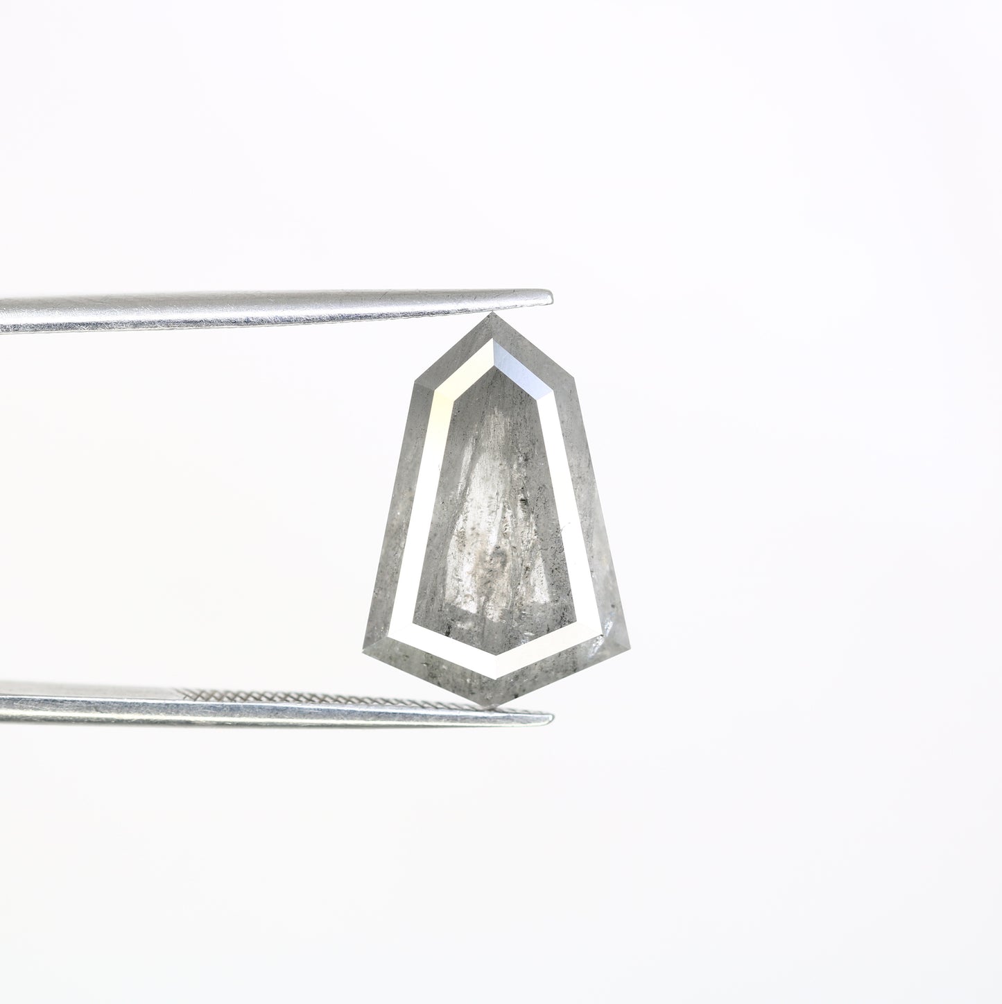 6.60 CT 16.00 CT Natural Shield Shape Salt And Pepper Diamond For Engagement Ring - JayKrishna Diamond