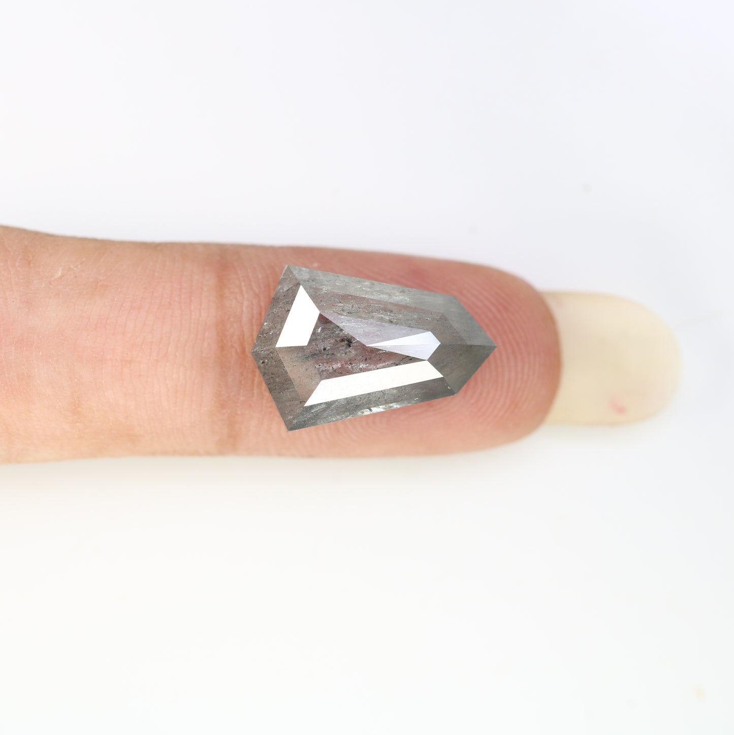 6.60 CT 16.00 CT Natural Shield Shape Salt And Pepper Diamond For Engagement Ring - JayKrishna Diamond